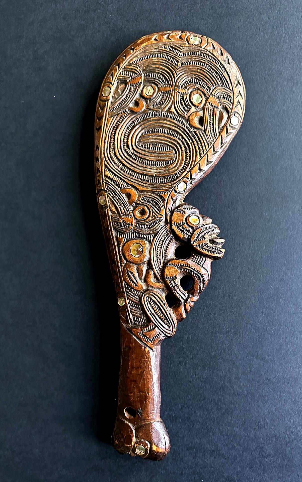Carved Wood Māori Wahaika Club New Zeland For Sale 14