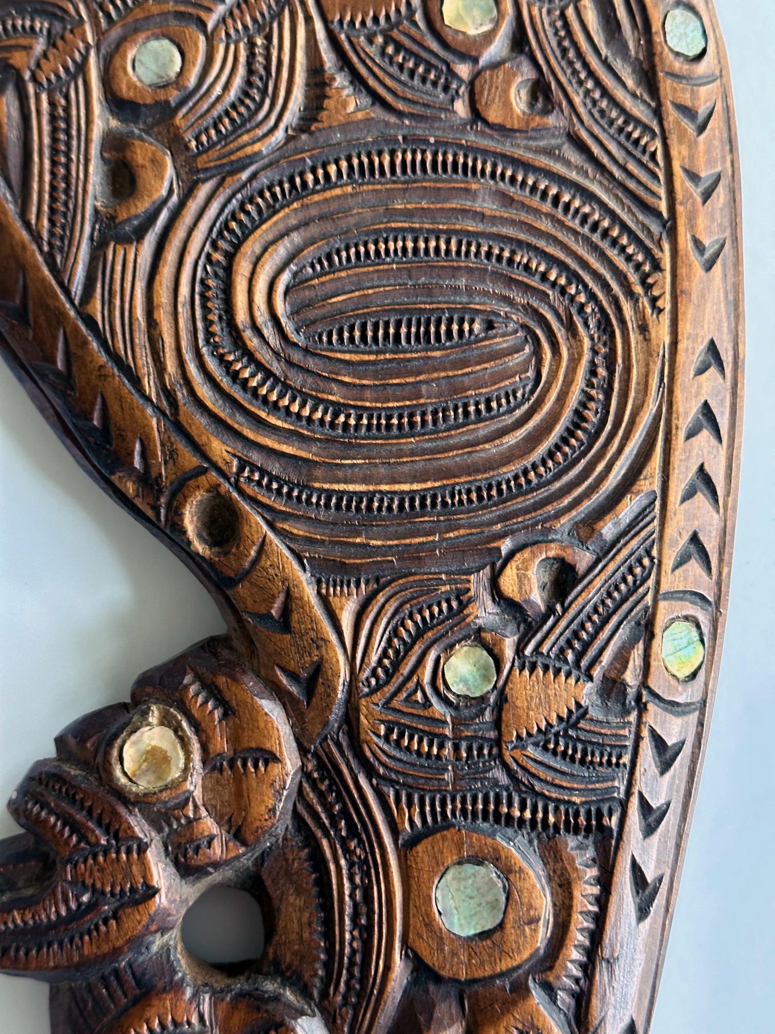 Carved Wood Māori Wahaika Club New Zeland In Good Condition For Sale In Atlanta, GA