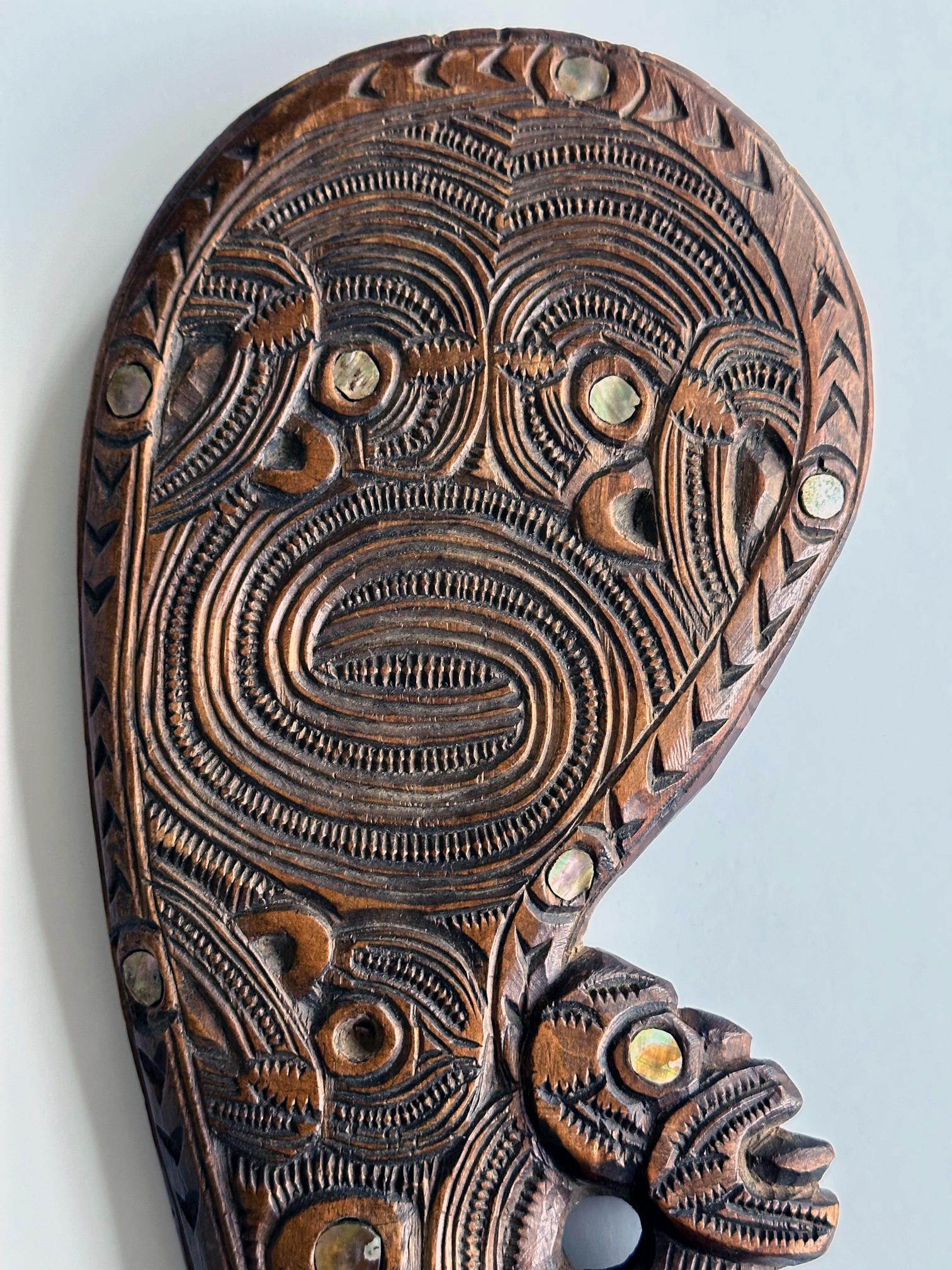 Carved Wood Māori Wahaika Club New Zeland For Sale 1