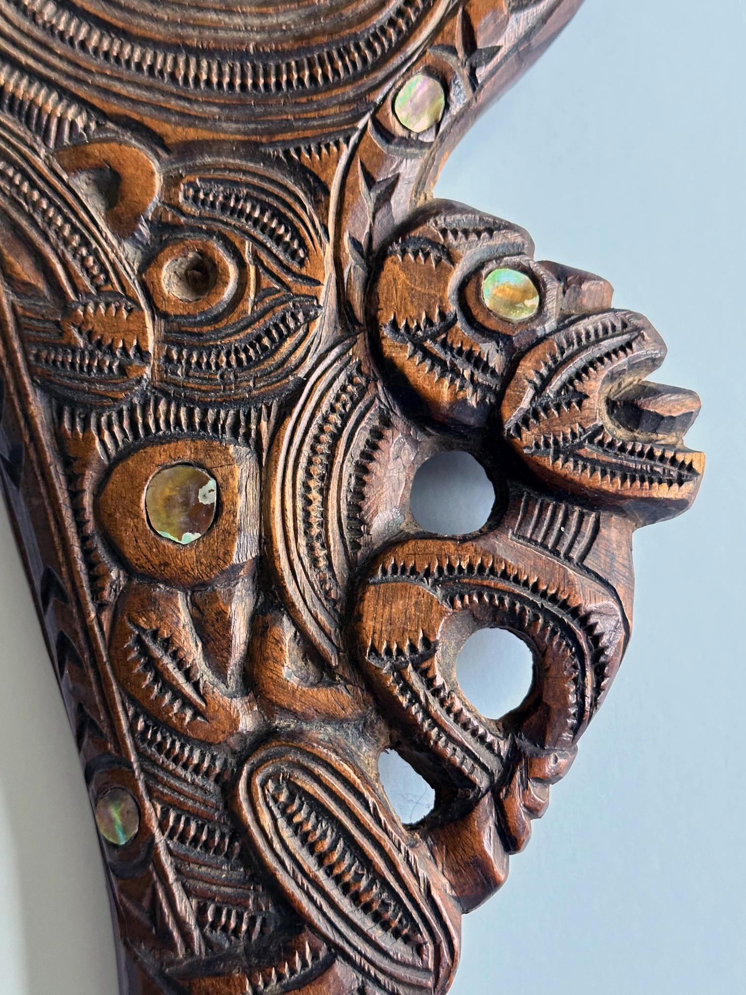Carved Wood Māori Wahaika Club New Zeland For Sale 3