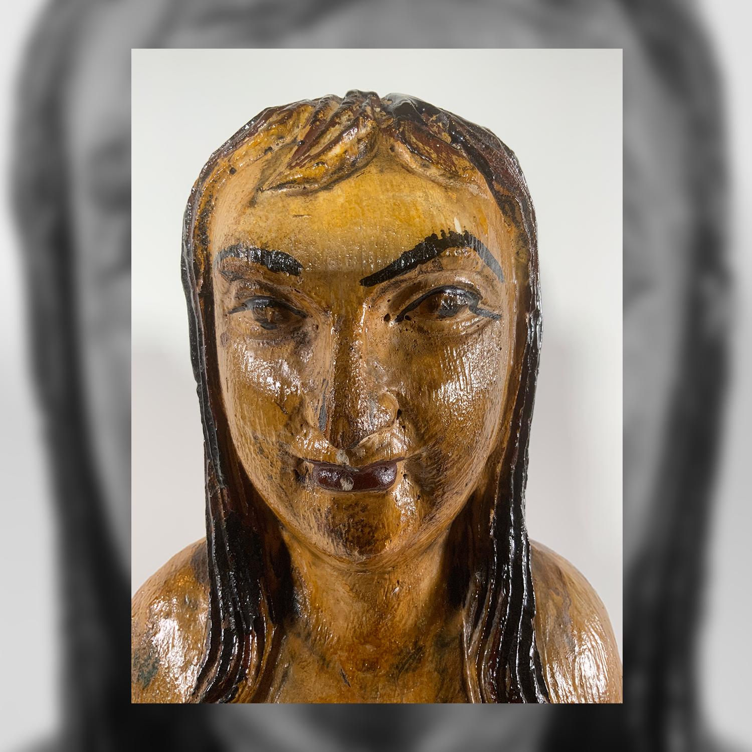 Contemporary Carved Wood Mermaid  For Sale