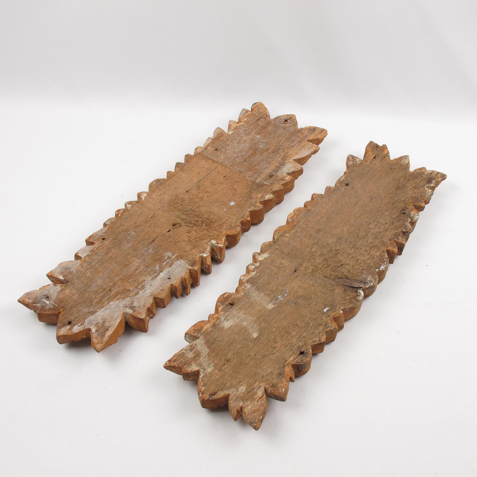 Architektonische Ornament-Skulptur aus geschnitztem Holz, 8 Teile, frühes 20. Jahrhundert im Angebot 5