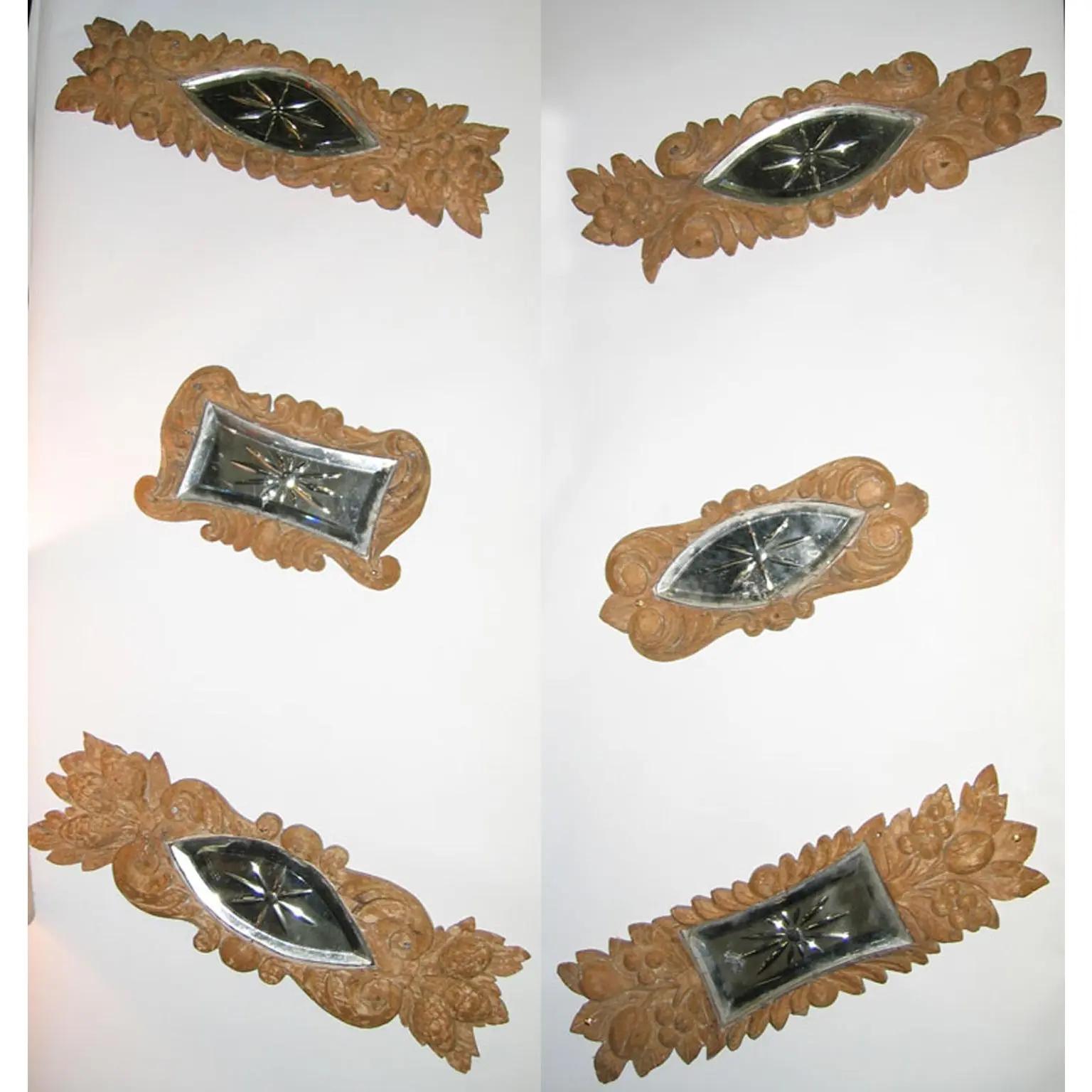 Carved Wood, Mirror Architectural Ornament Sculpture, 8 pc, Early 20th Century For Sale 8