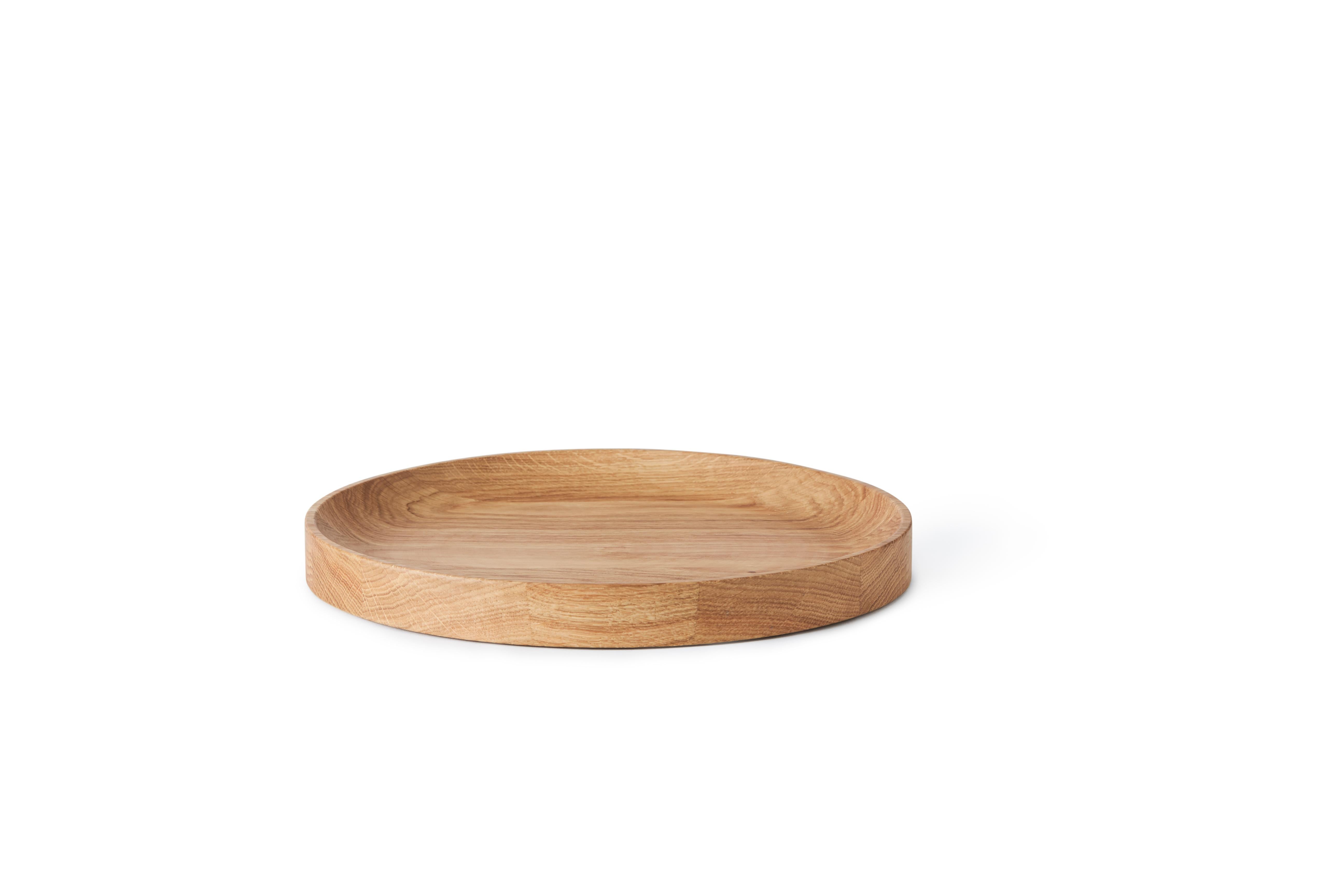Contemporary Carved Wood Oval Tray by Warm Nordic