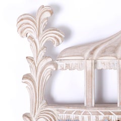 Carved Wood Pagoda Wall Mirror