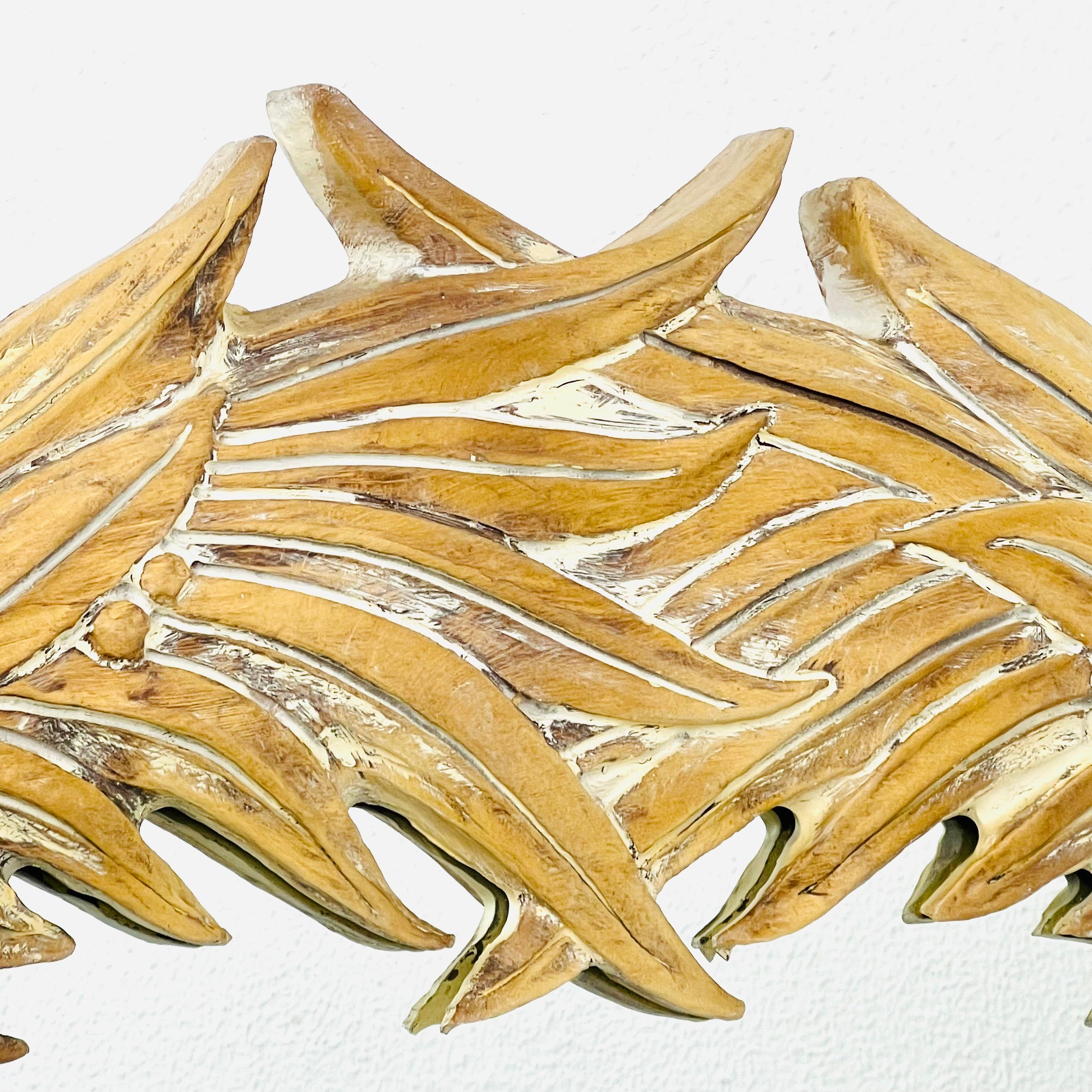Carved Wood Palm Frond Mirror in the Style of Serge Roche 5