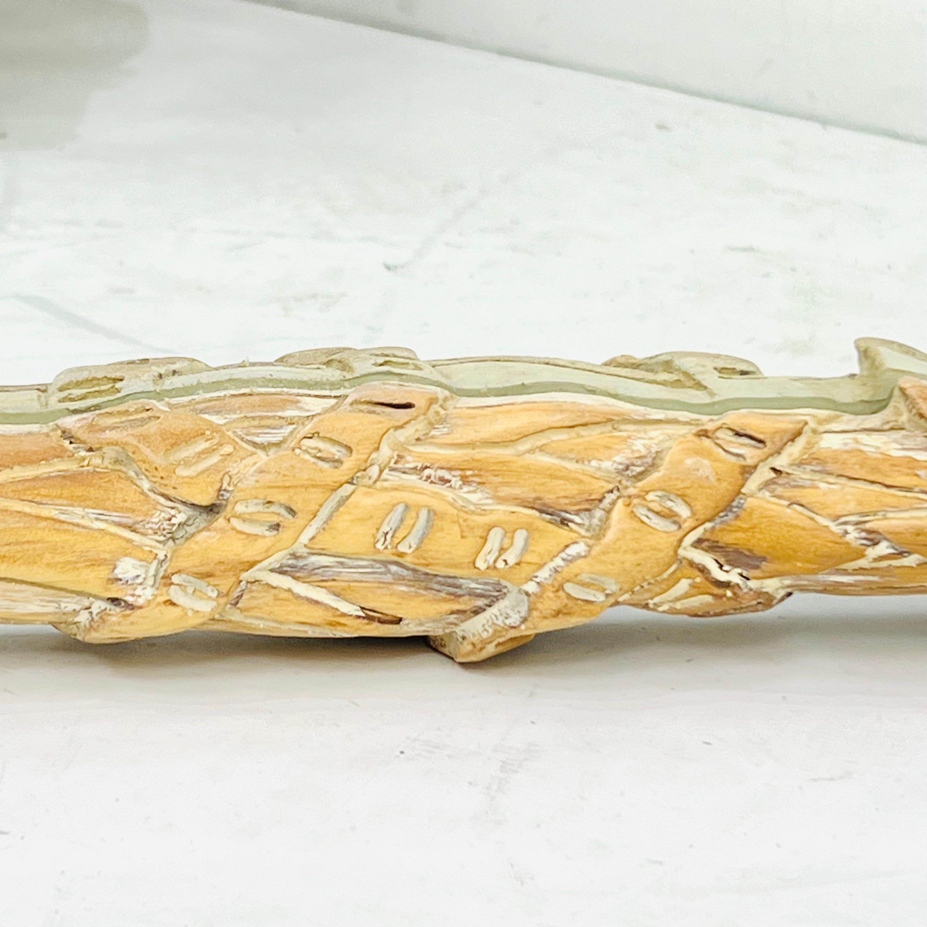 Carved Wood Palm Frond Mirror in the Style of Serge Roche 6