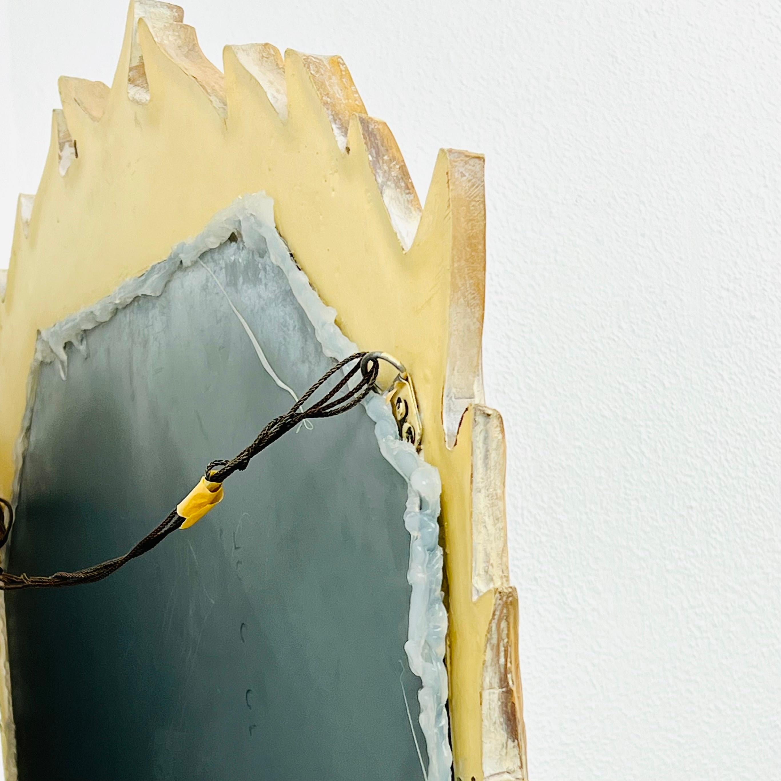 Carved Wood Palm Frond Mirror in the Style of Serge Roche 9