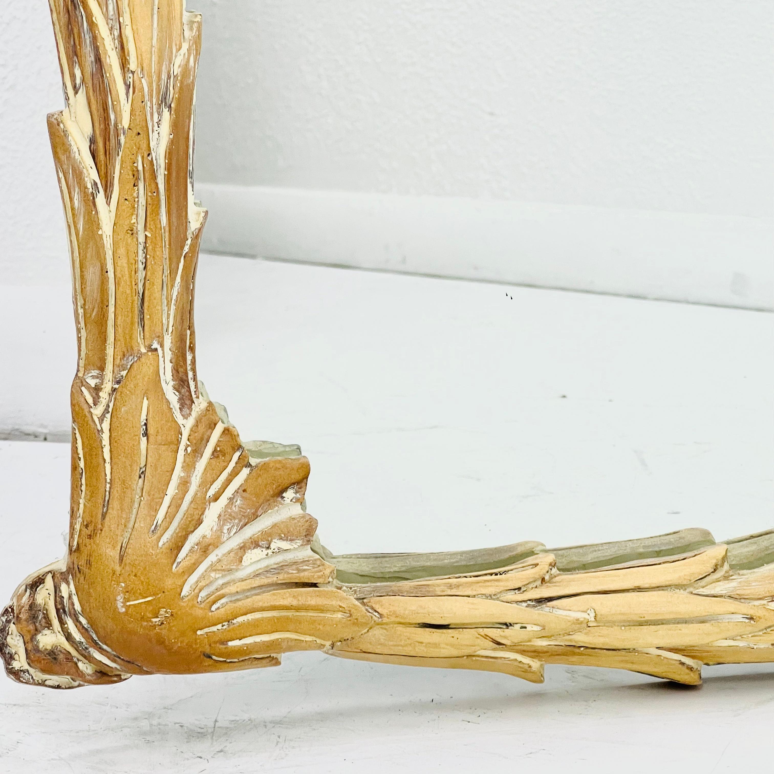 Carved Wood Palm Frond Mirror in the Style of Serge Roche 3
