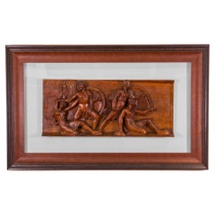 Antique 1920s Carved-Wood Panel of Part of the Frieze of the Parthenon