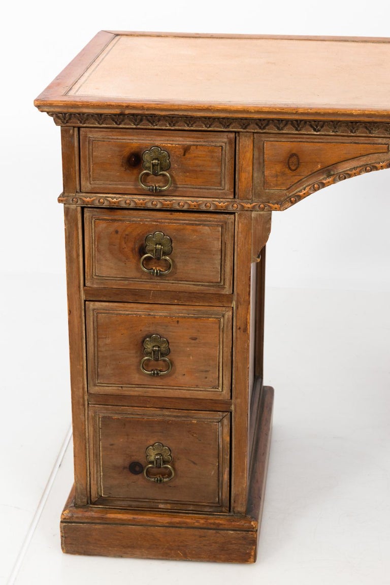 Carved Wood Partner's Desk at 1stDibs