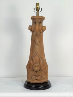 Carved Wood Piano Leg Table Lamp