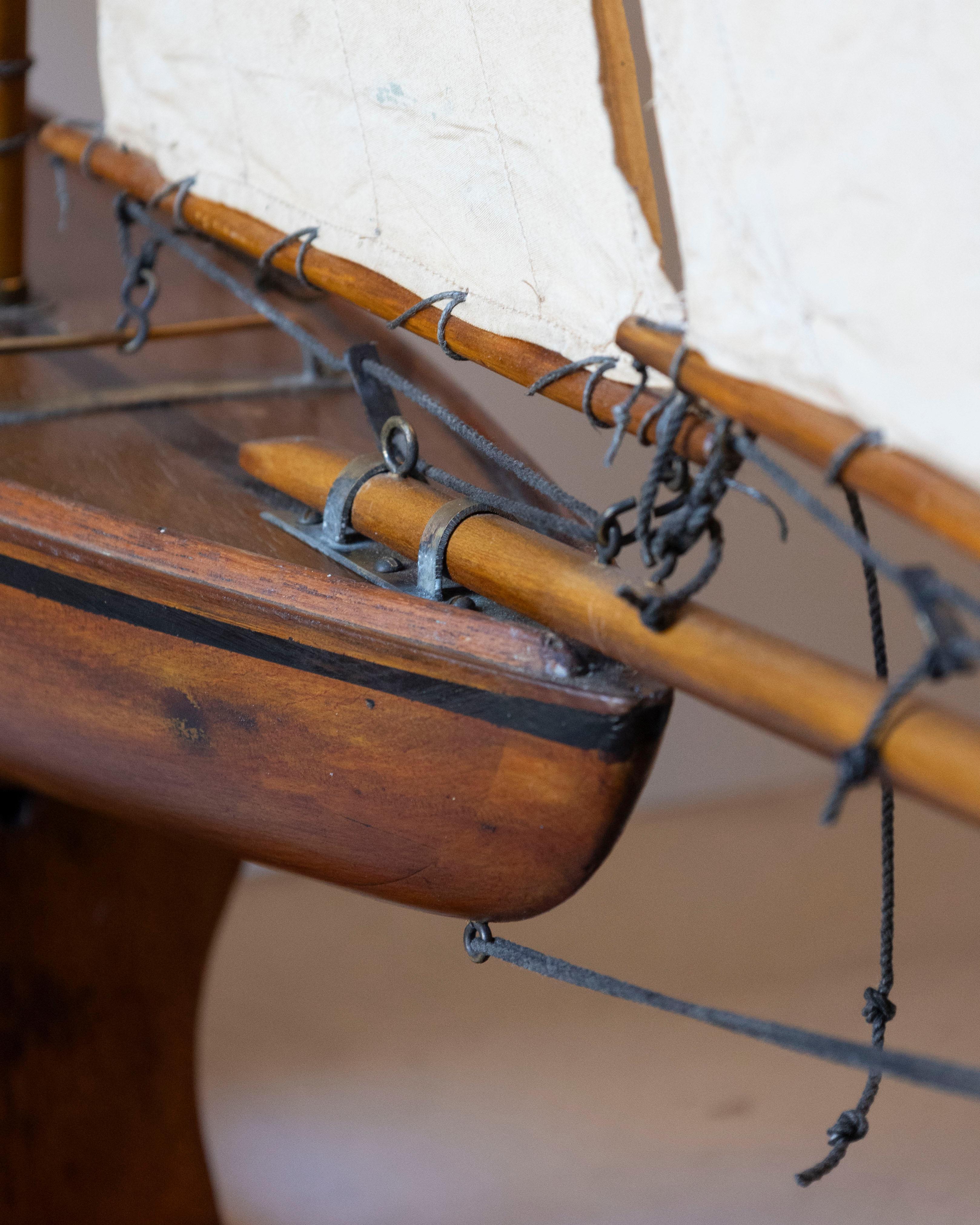Carved wood racing Yawl For Sale 6