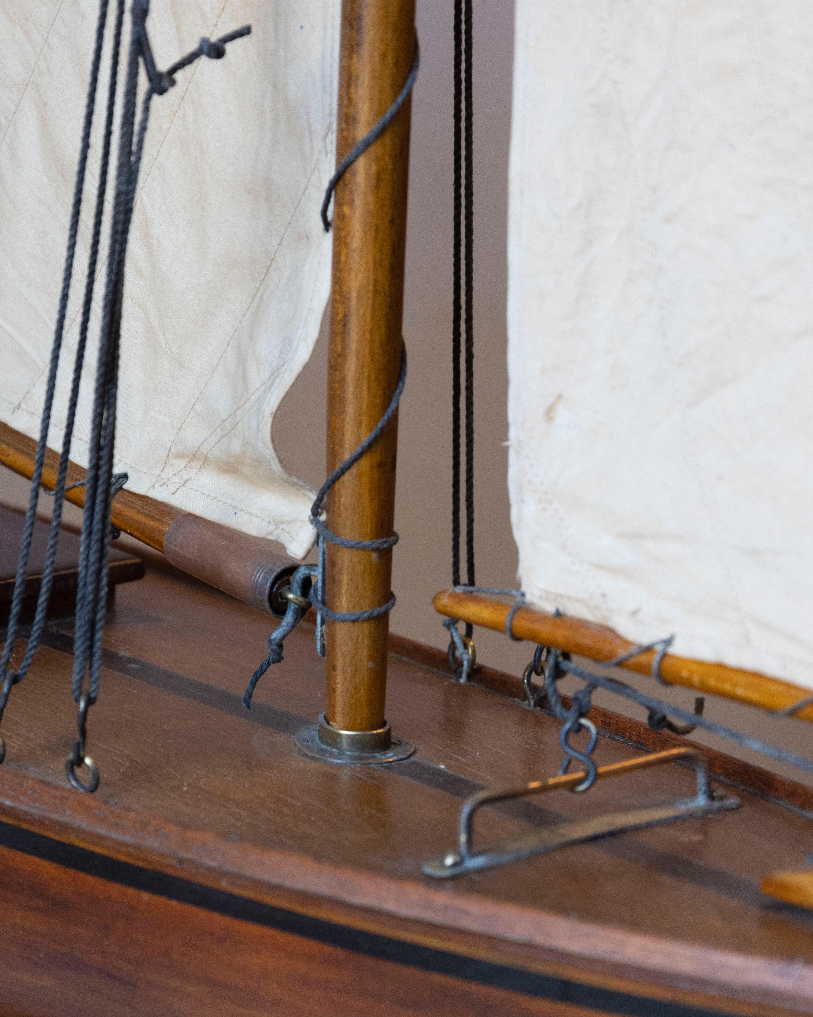Carved wood racing Yawl For Sale 2