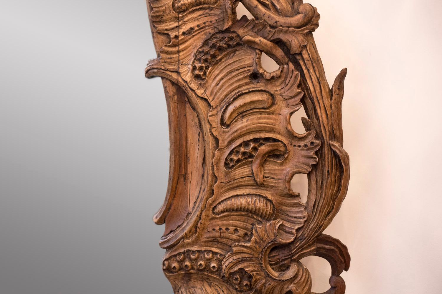 Carved Wood Rococo Style Mirror, 19th Century 1