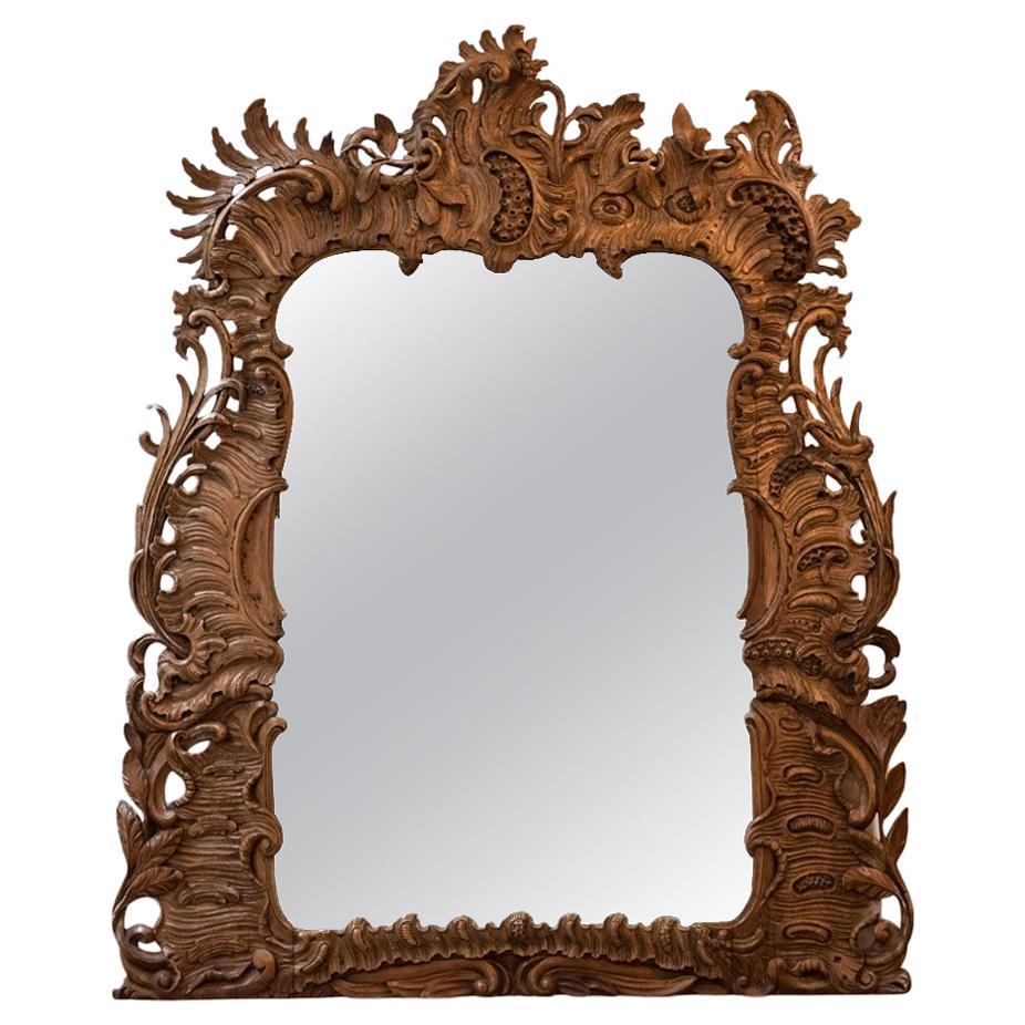 Carved Wood Rococo Style Mirror, 19th Century