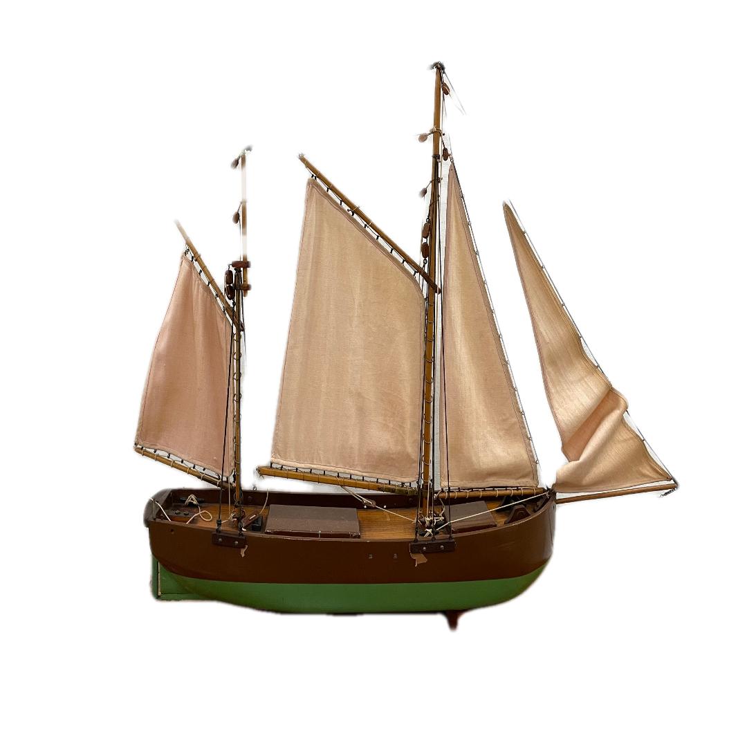 20th Century Carved Wood Sailboat For Sale