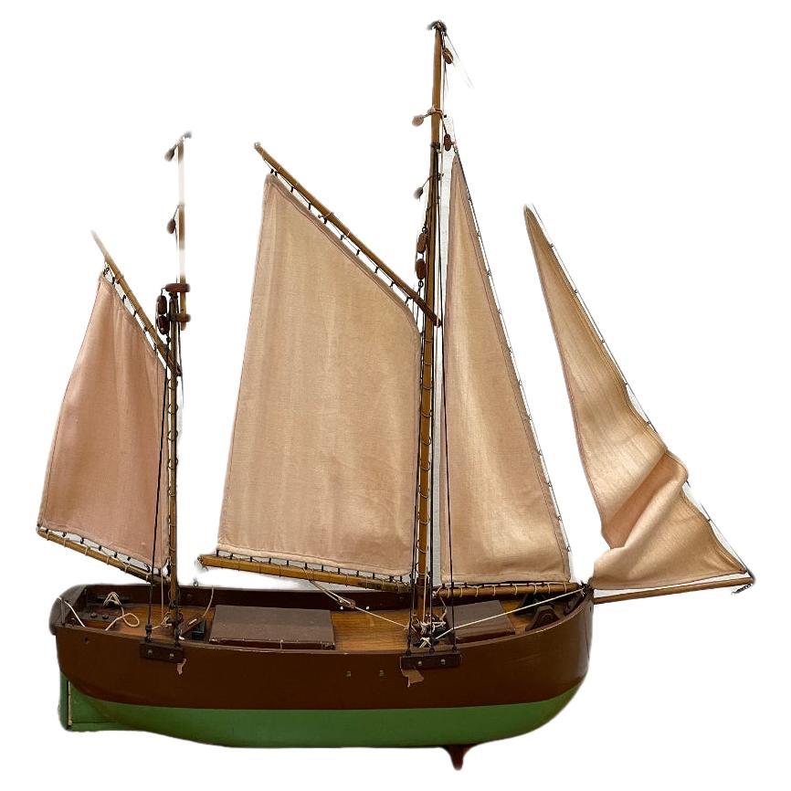 Carved Wood Sailboat For Sale