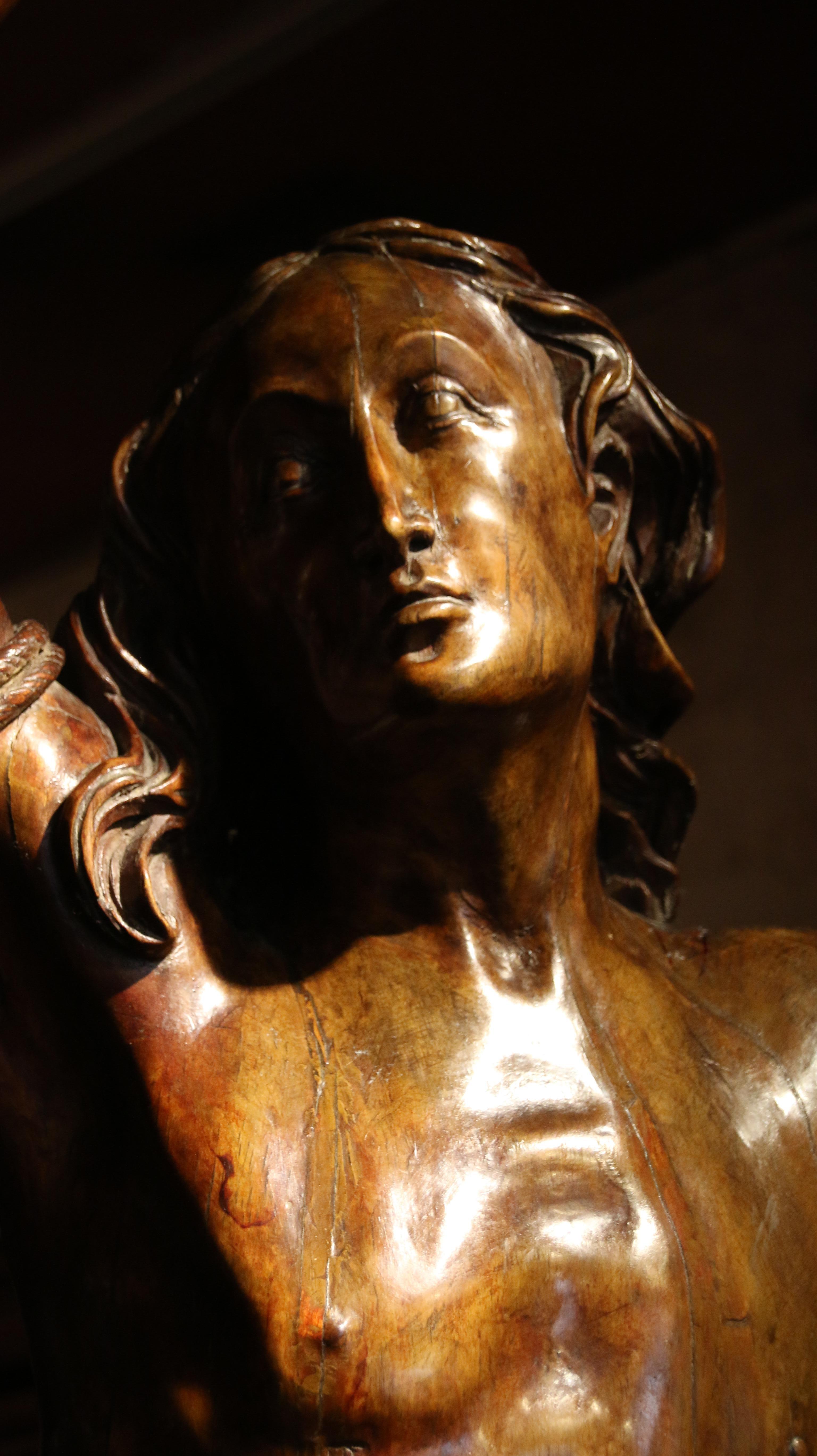 Carved Wood Saint Sebastien, Southern Germany, c. 1510-1520 in vendita 1