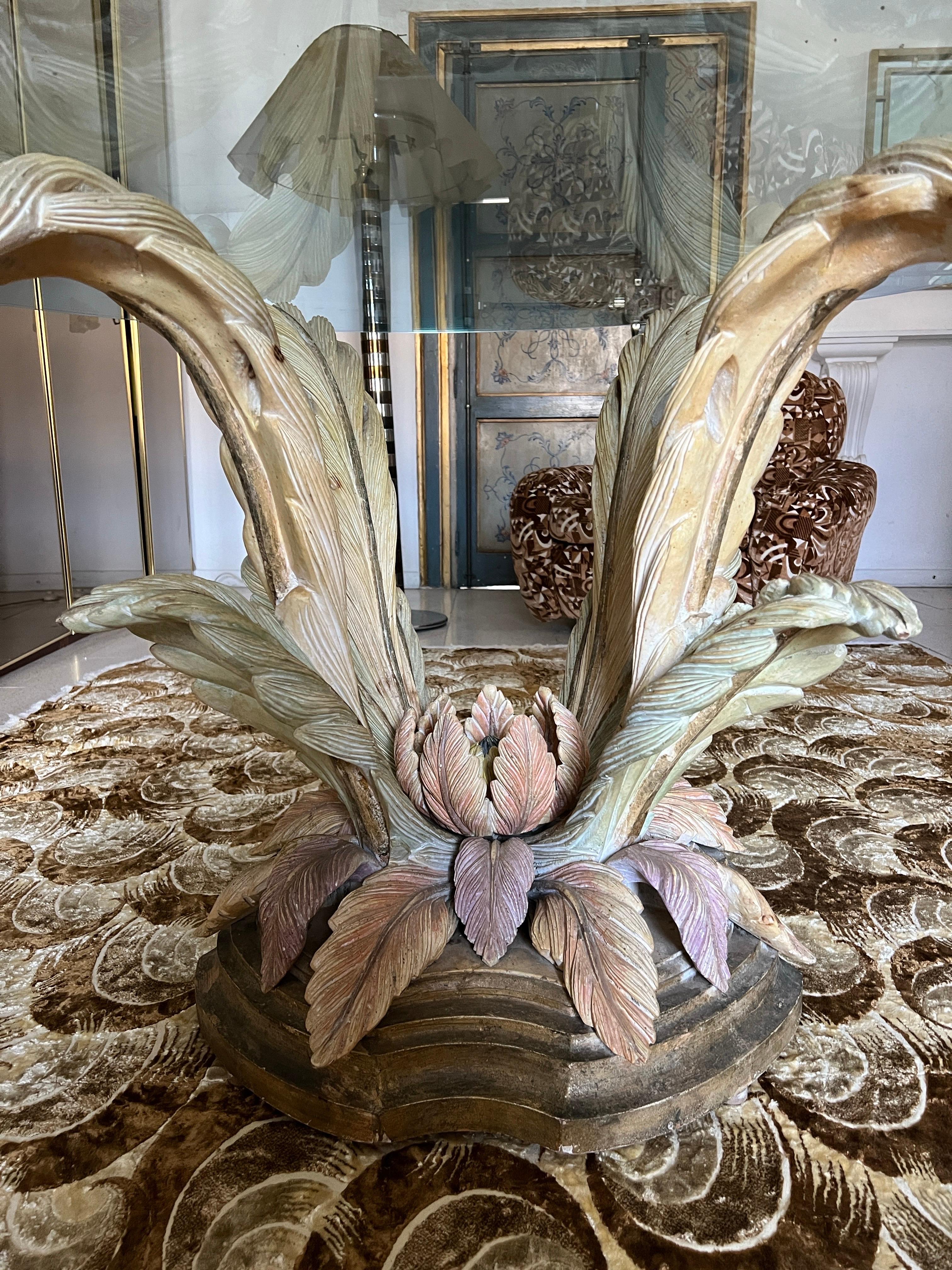 Table de salle à manger sculpturale à motif de fleurs, Italie, 1970 en vente 3