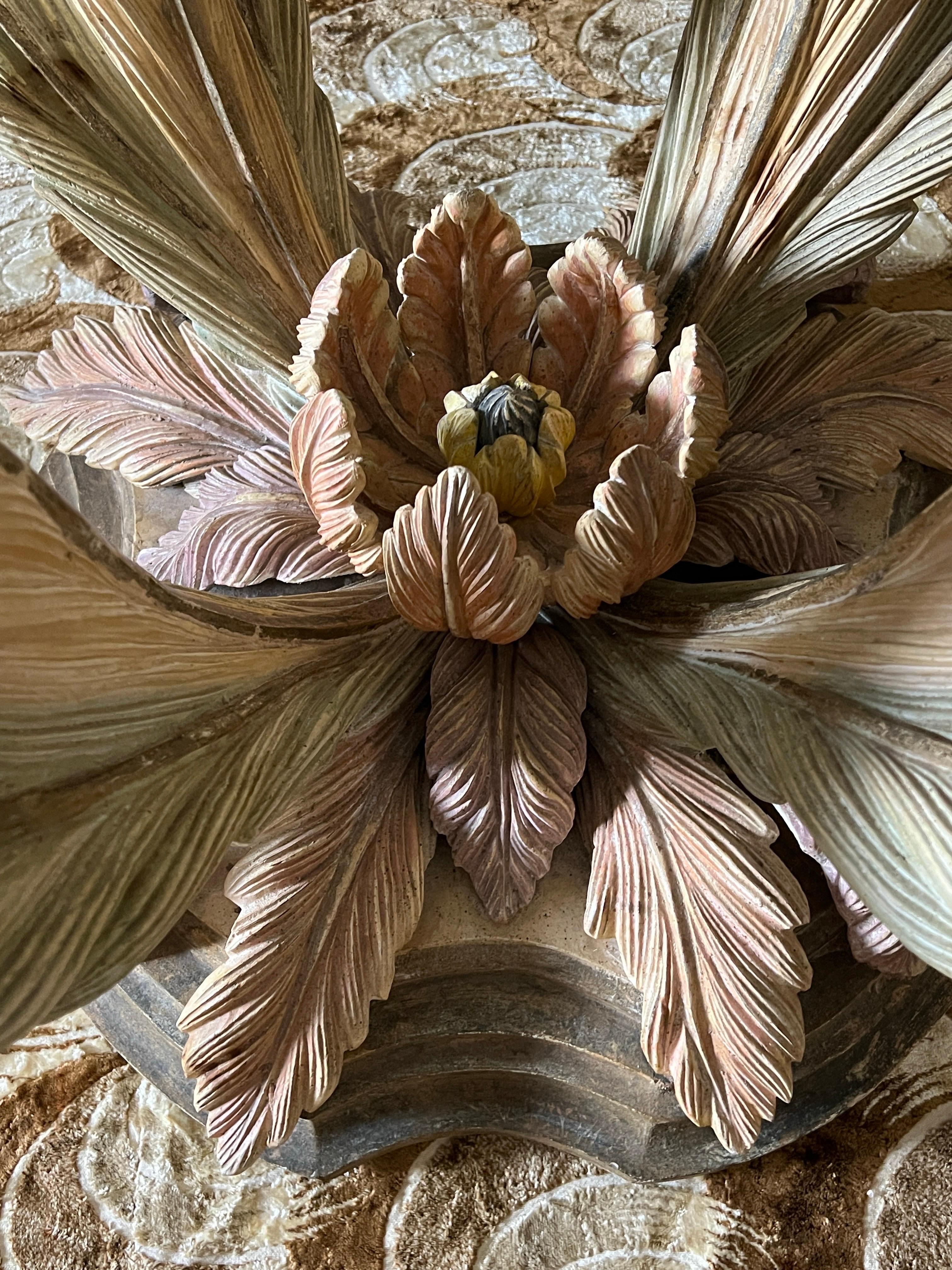 Table de salle à manger sculpturale à motif de fleurs, Italie, 1970 Bon état - En vente à Palermo, PA