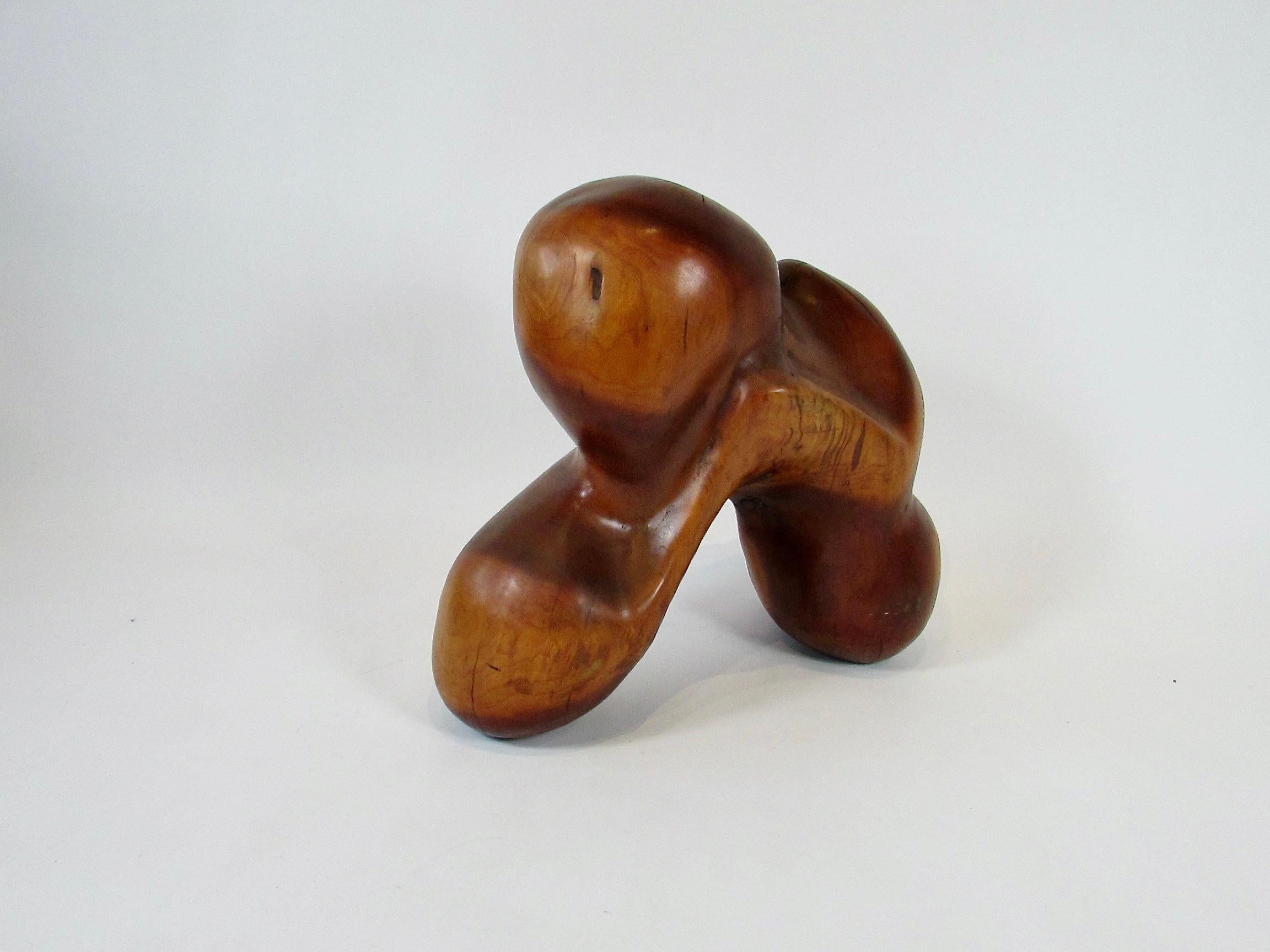 Carved wood sculpture abstract organic form of a horse  For Sale 6