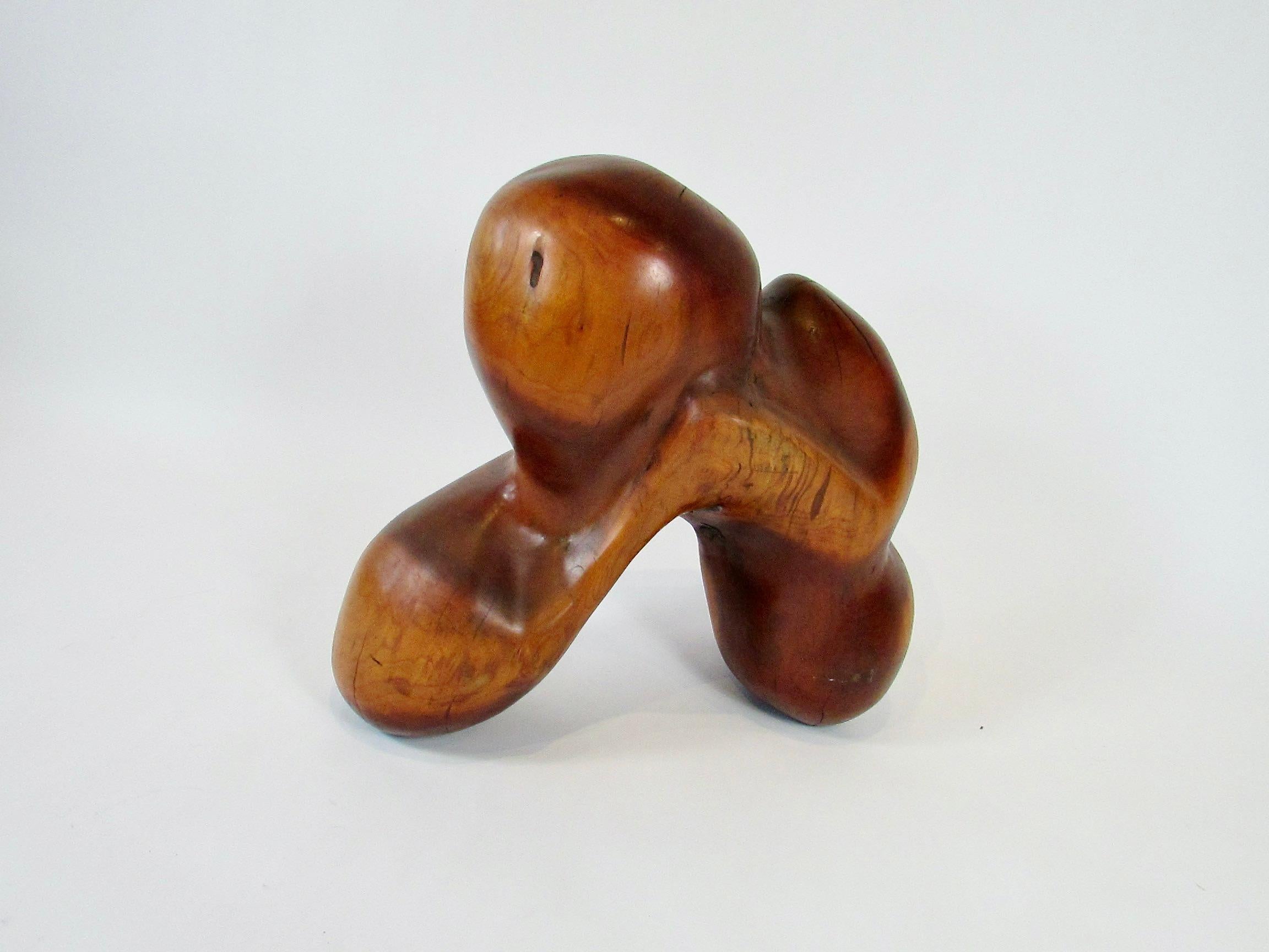 Carved and molded Stylized or abstract horse sculpture . Nicely sculpted organic form in solid  Cherrywood .