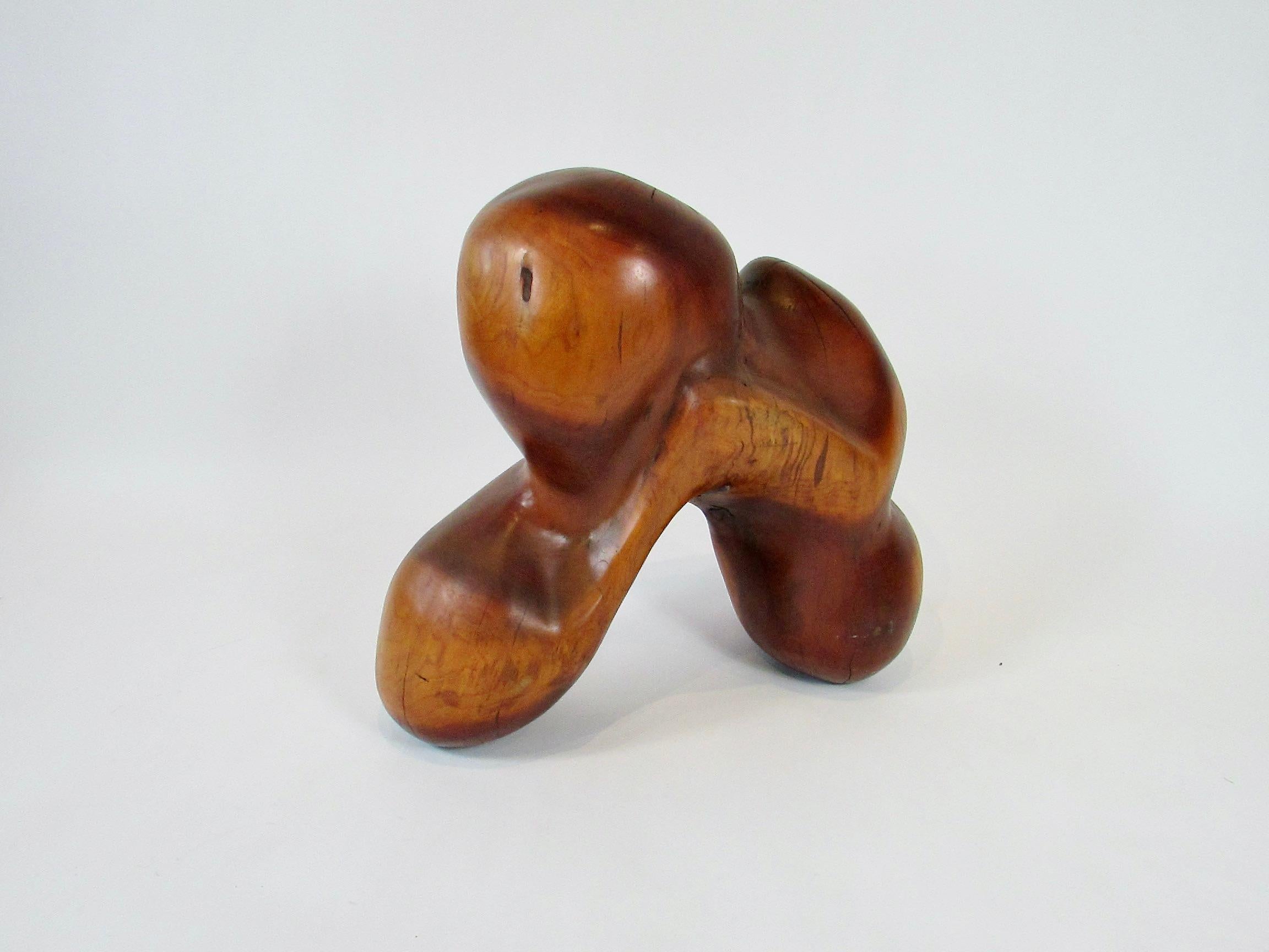 Mid-Century Modern Carved wood sculpture abstract organic form of a horse  For Sale