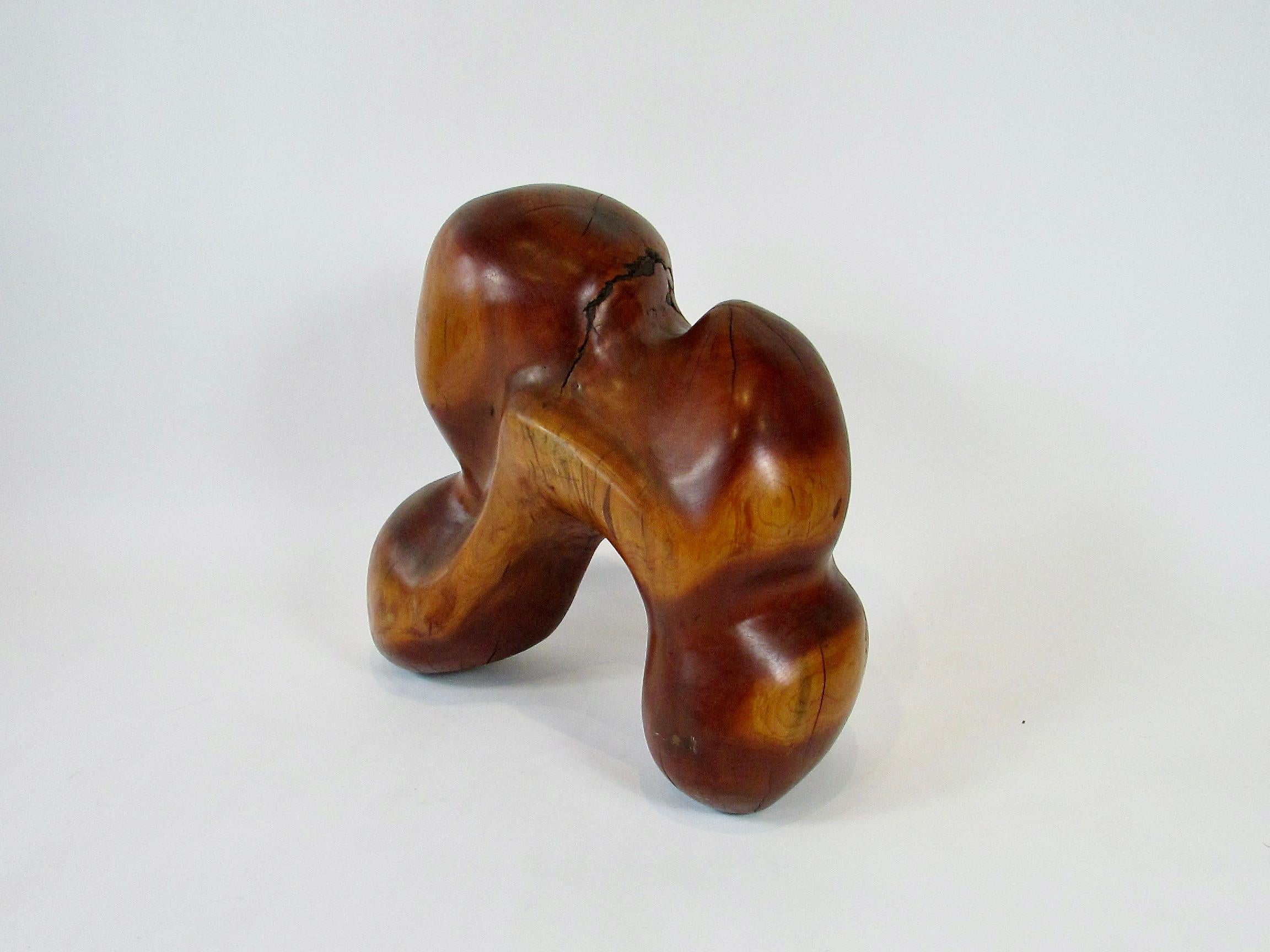 Sculpté à la main Sculpture en bois sculpté forme organique abstraite d'un cheval  en vente