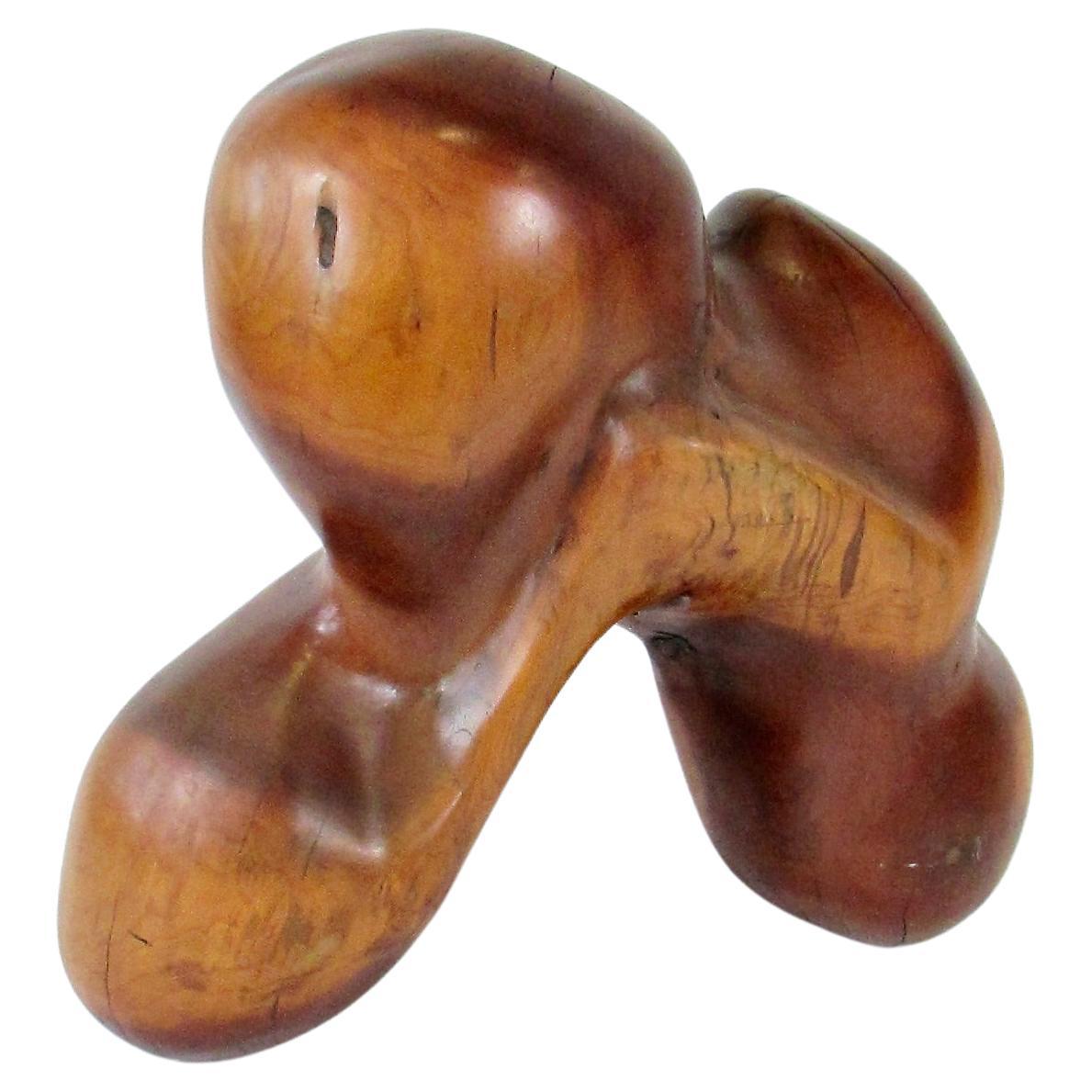 Carved wood sculpture abstract organic form of a horse 