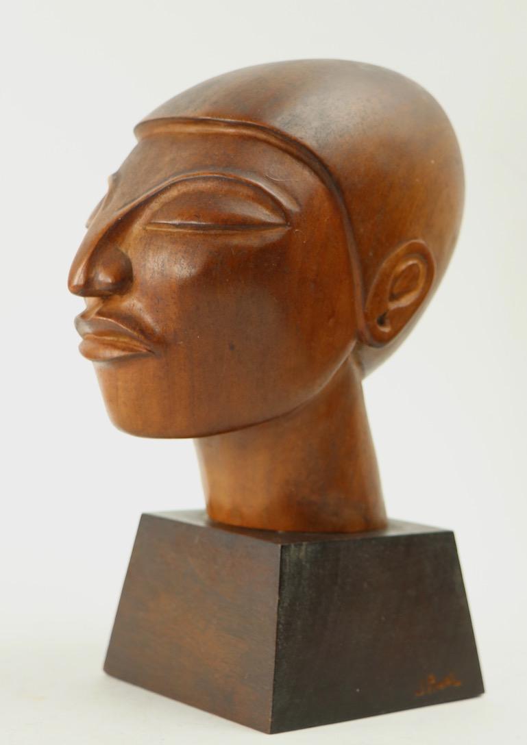 Carved Wood Sculpture by J. Pinal In Good Condition In New York, NY