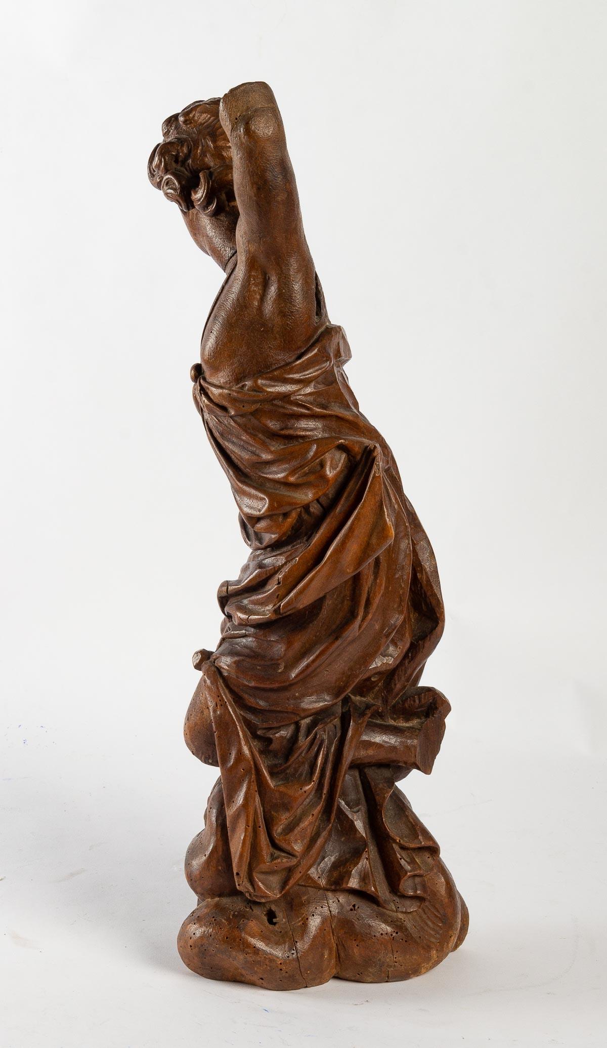 Carved Wood Sculpture from the 19th Century In Good Condition For Sale In Saint-Ouen, FR