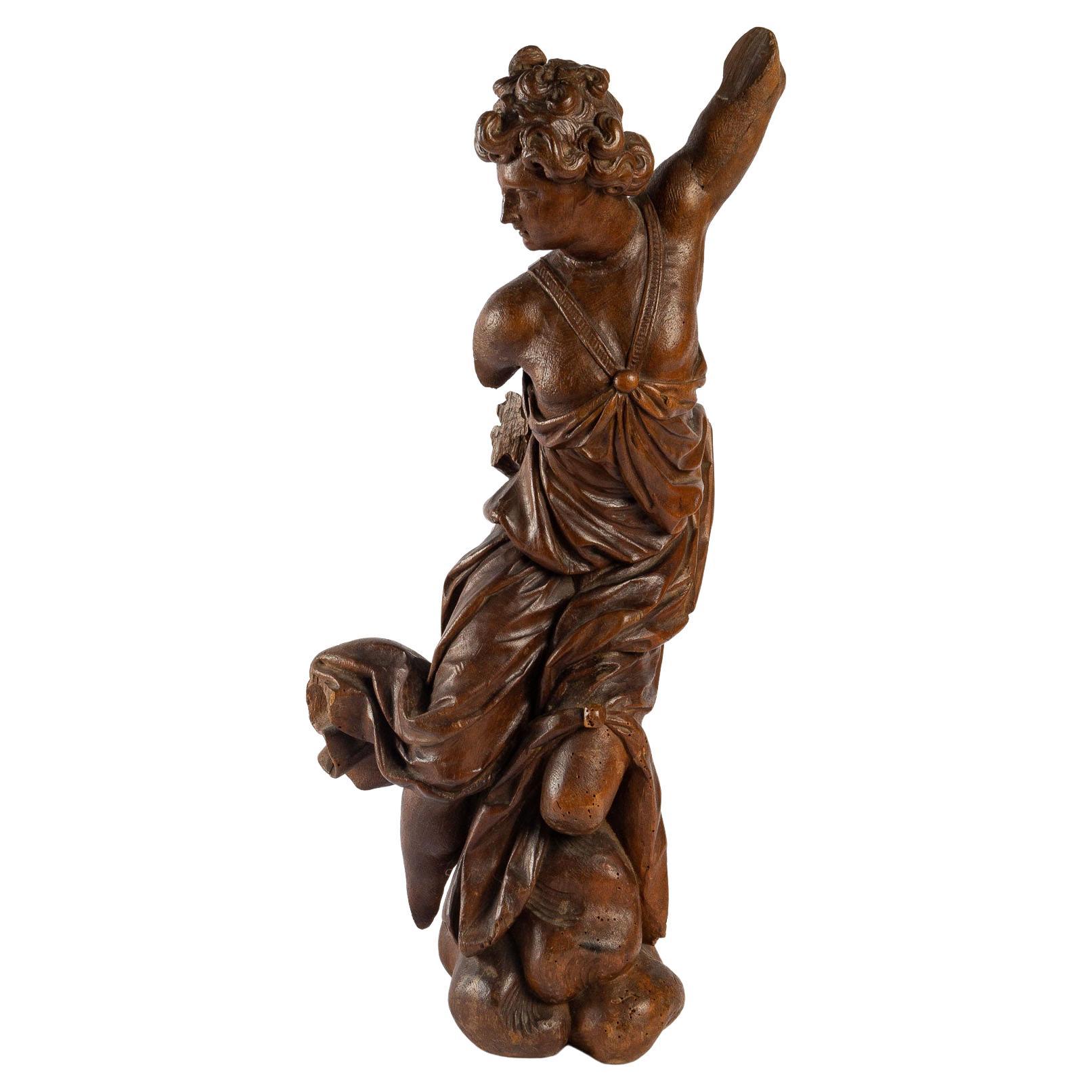 Carved Wood Sculpture from the 19th Century For Sale