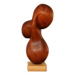 Carved Wood Sculpture in the Style of Jean Arp