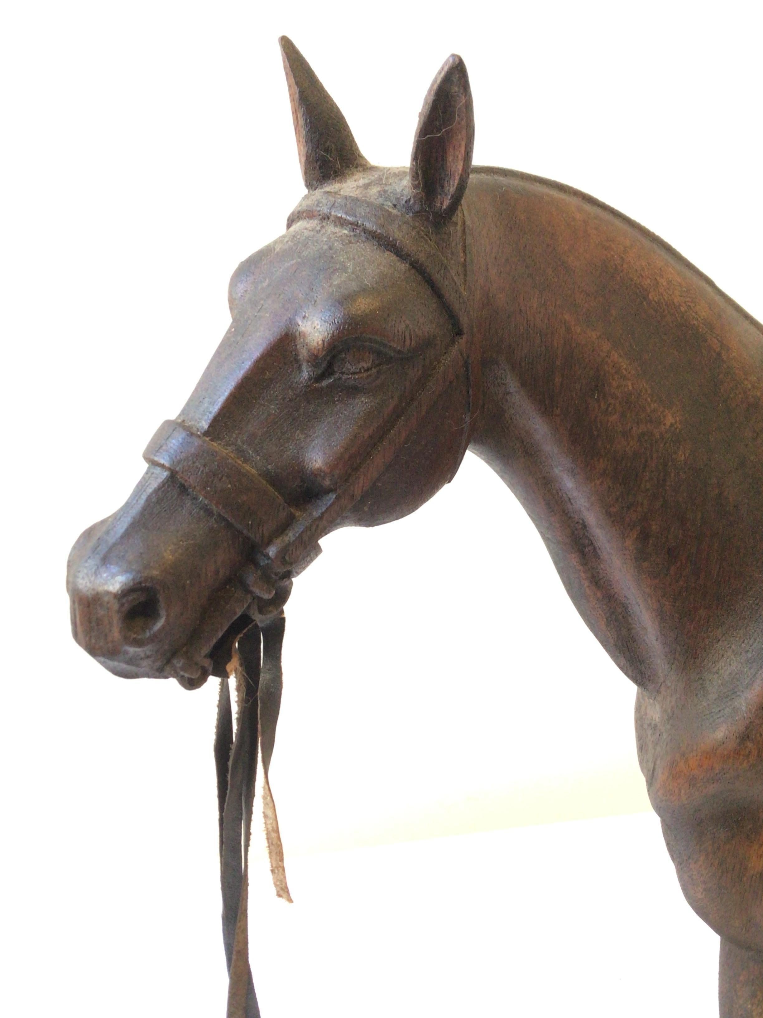 Carved Wood Sculpture Of Juan Carlos Harriott On His Polo Pony, By E. Dombrowe For Sale 5
