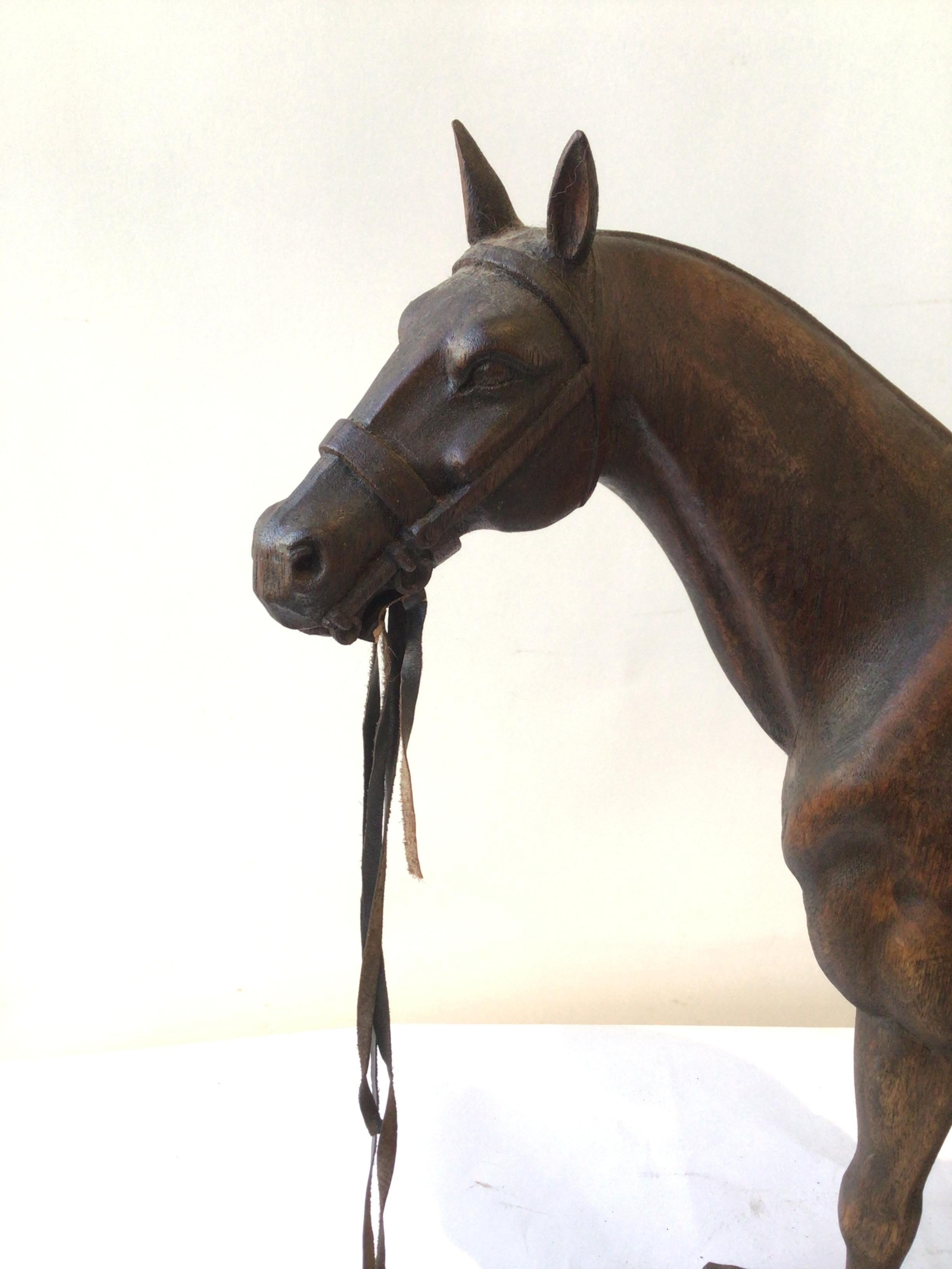 Carved Wood Sculpture Of Juan Carlos Harriott On His Polo Pony, By E. Dombrowe For Sale 3