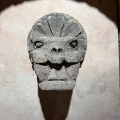 Carved Wood Sculpture of Quetzalcoatl the Aztec God Known as the Feathered Serpe