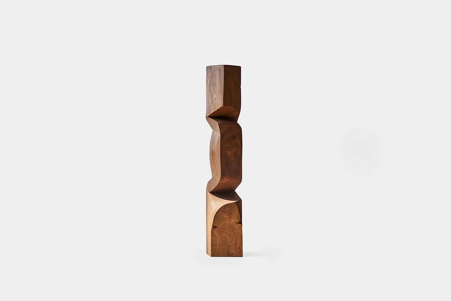 Hand-Crafted Still Stand No40: Serene Standing Walnut Sculpture, Exquisite Escalona Art For Sale