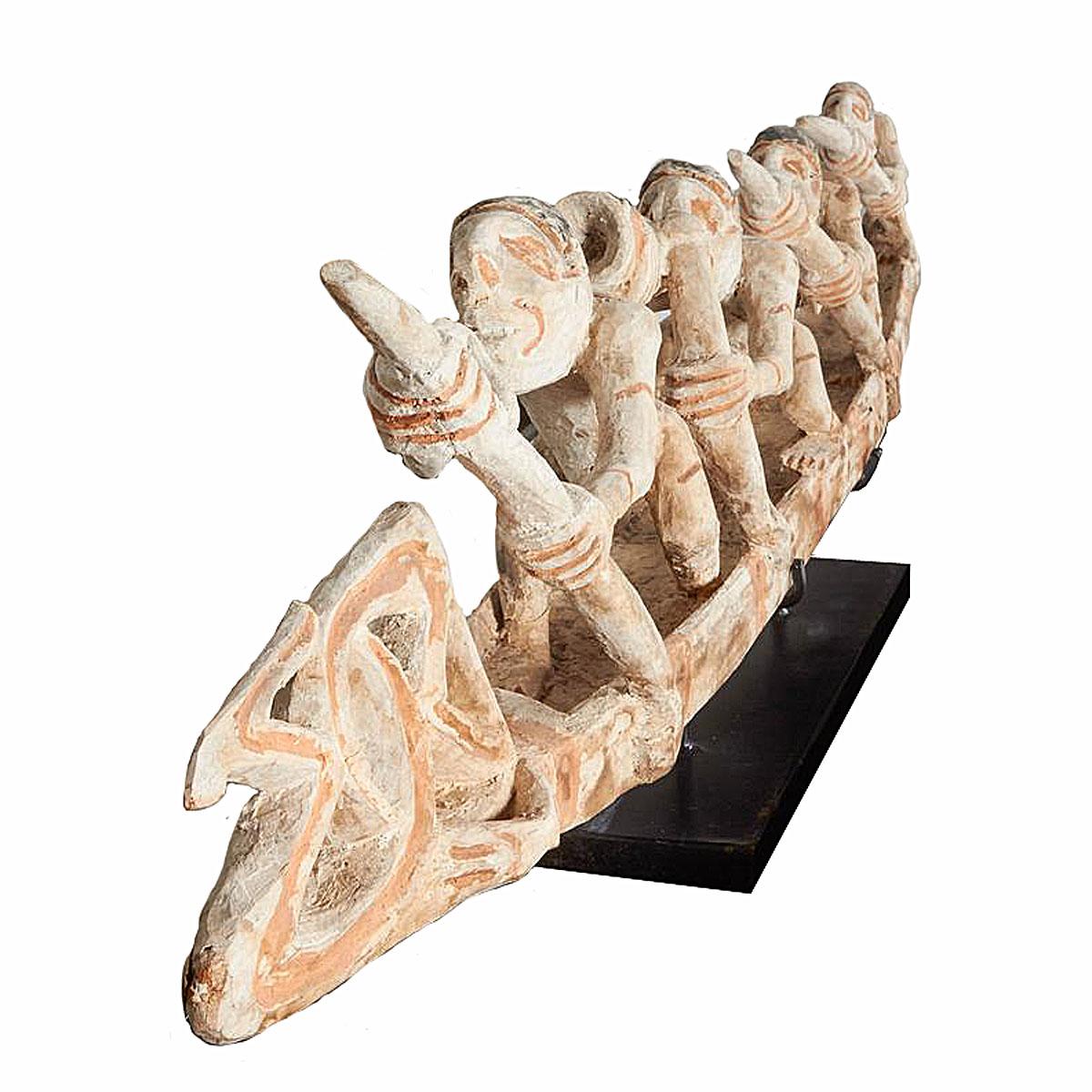 Carved Wood Sculpture with Native Crew from Indonesia 3