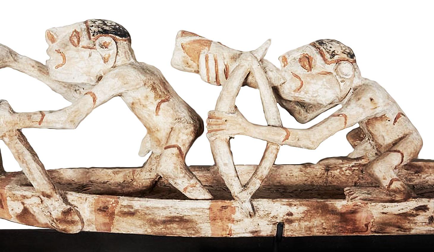 Other Carved Wood Sculpture with Native Crew from Indonesia