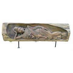 Carved wood sleeping Buda 