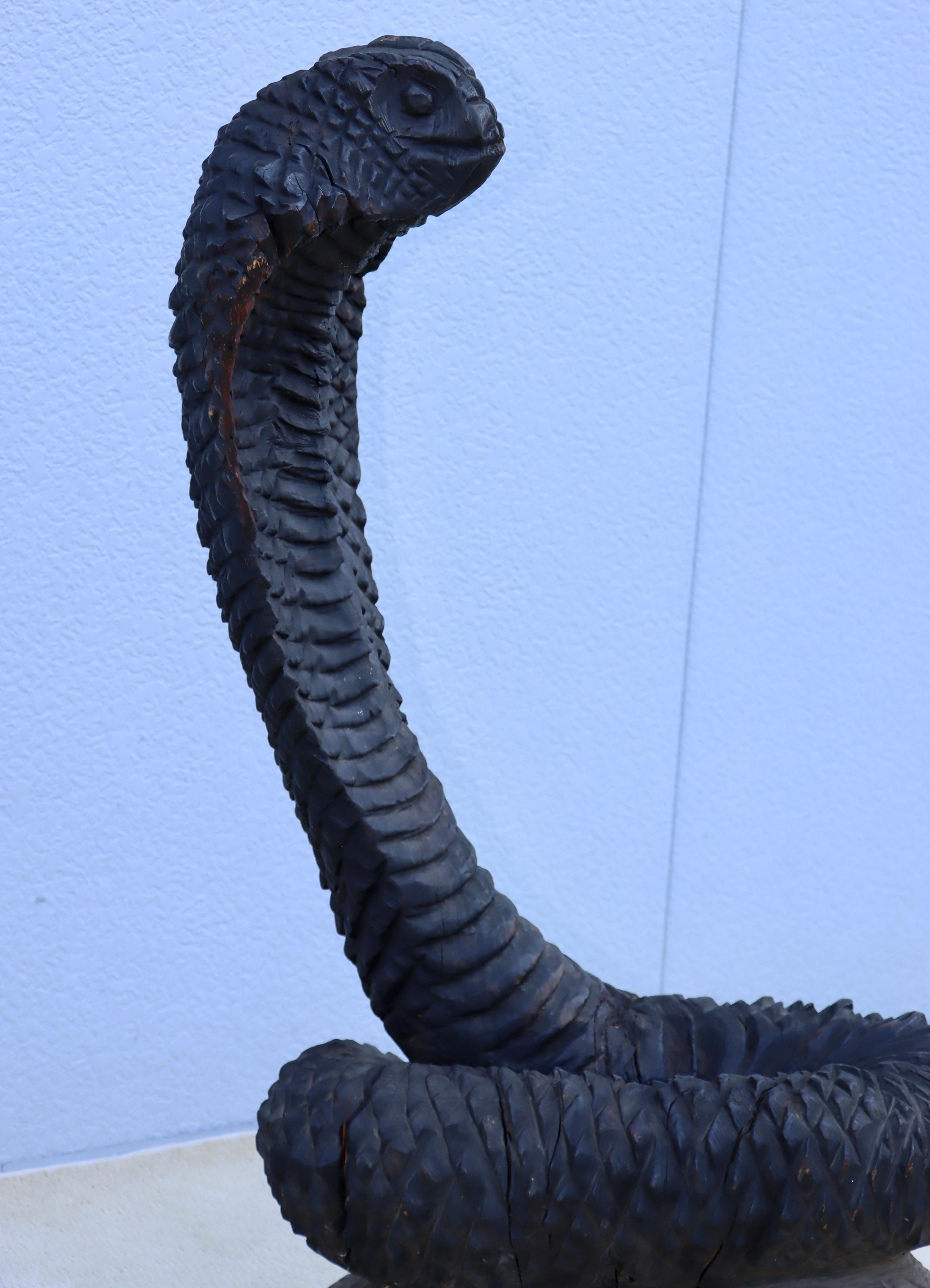 Carved Wood Snake Chair 