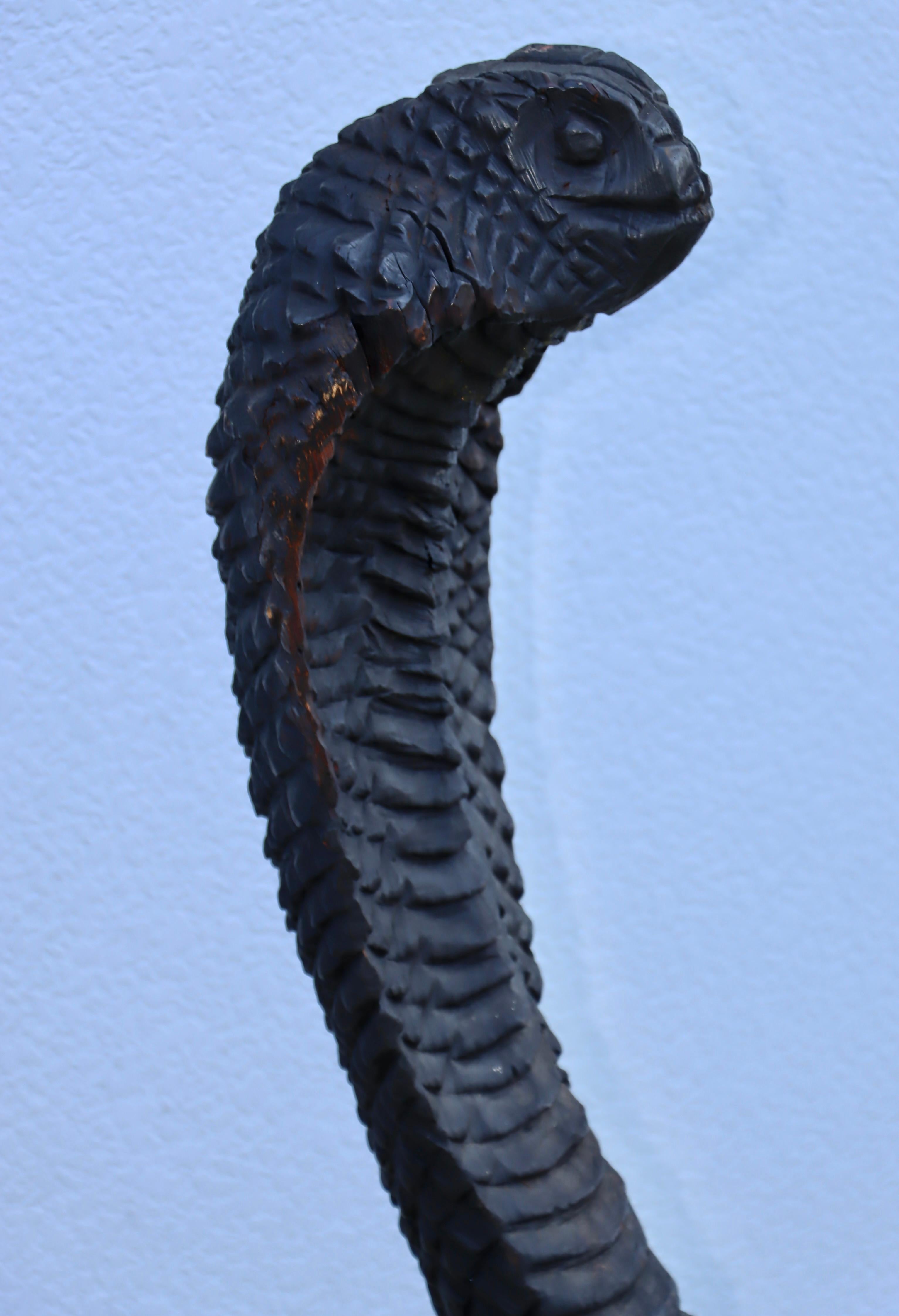 Carved Wood Snake Chair 