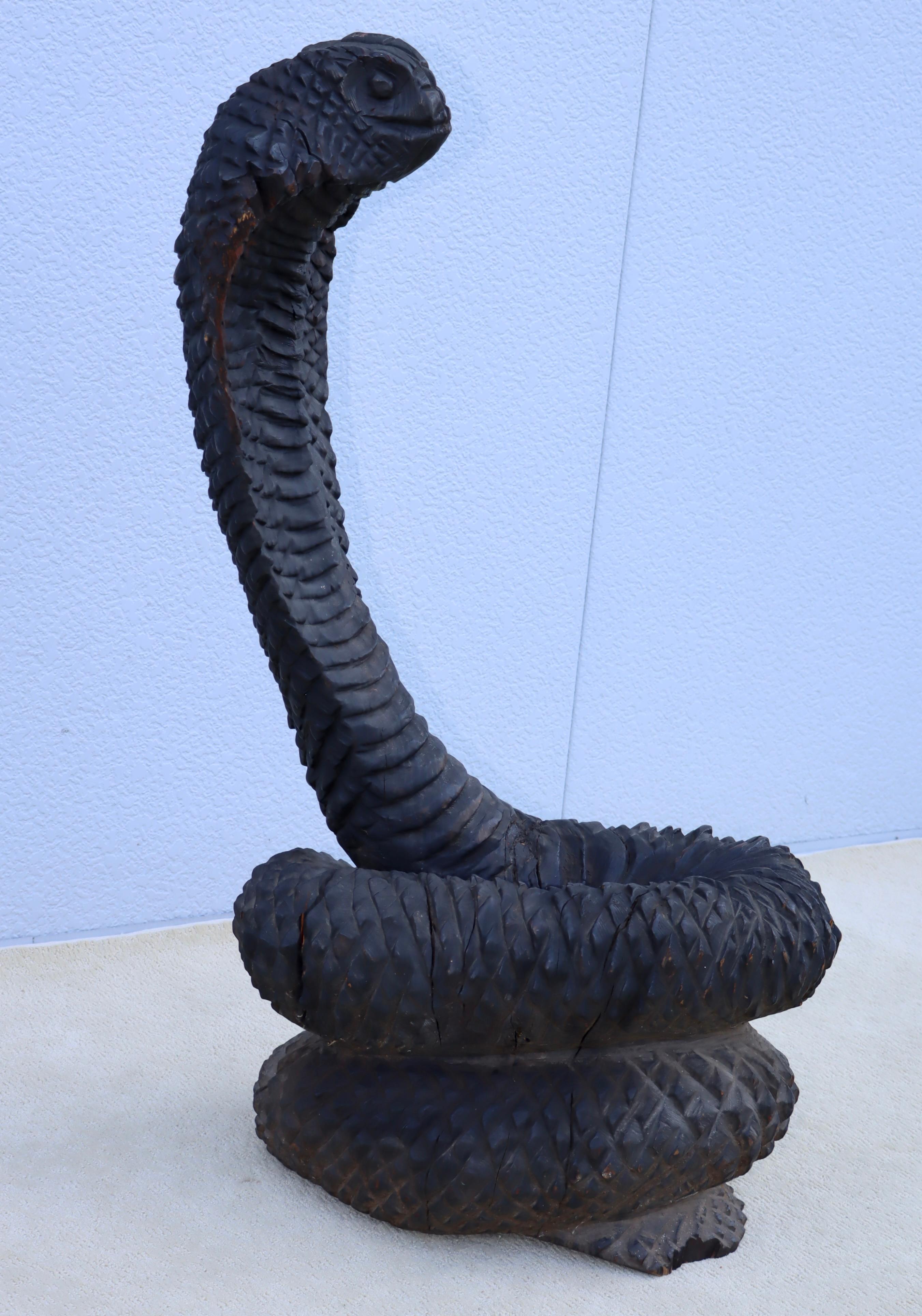 Carved Wood Snake Chair 