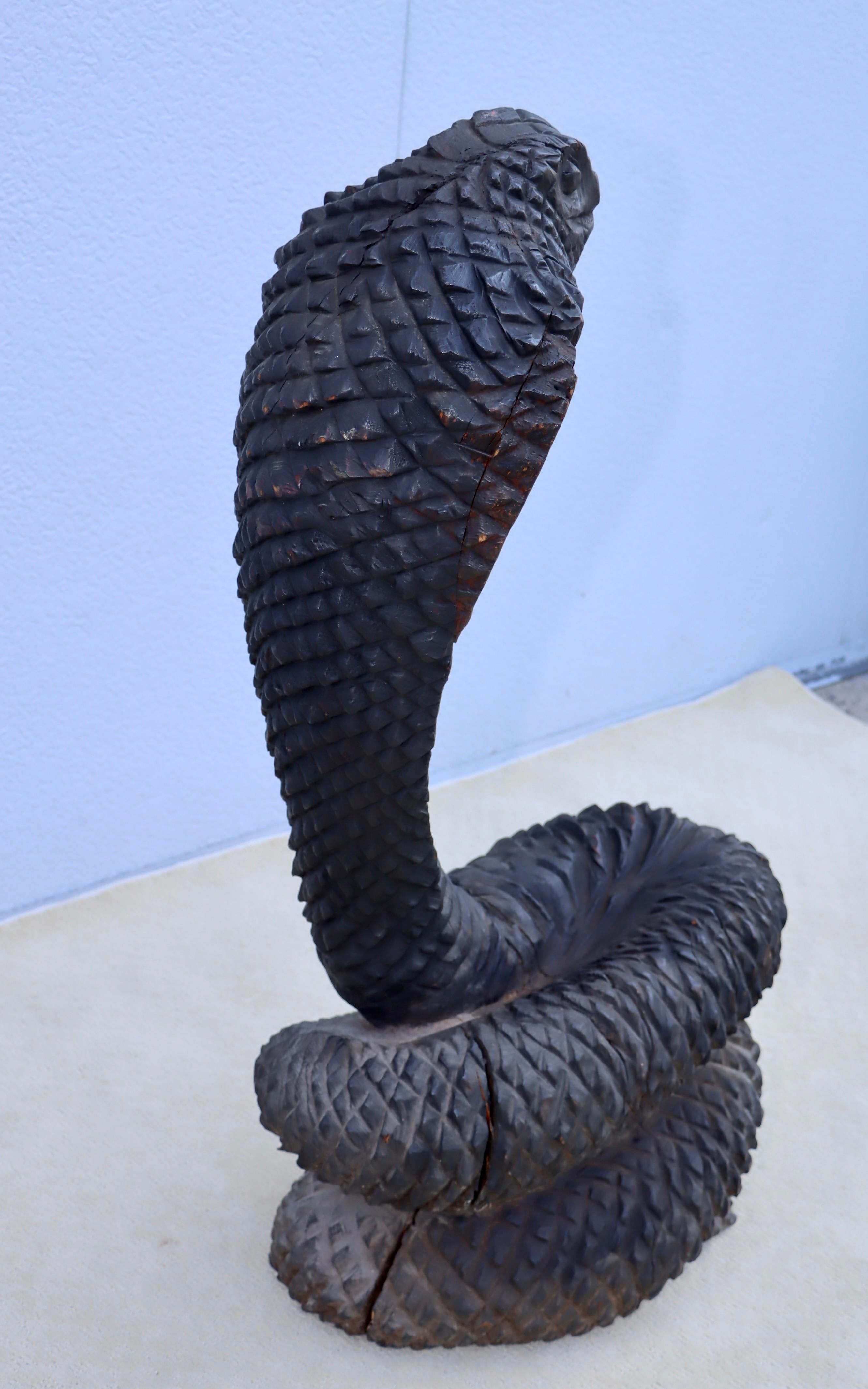 Carved Wood Snake Chair 