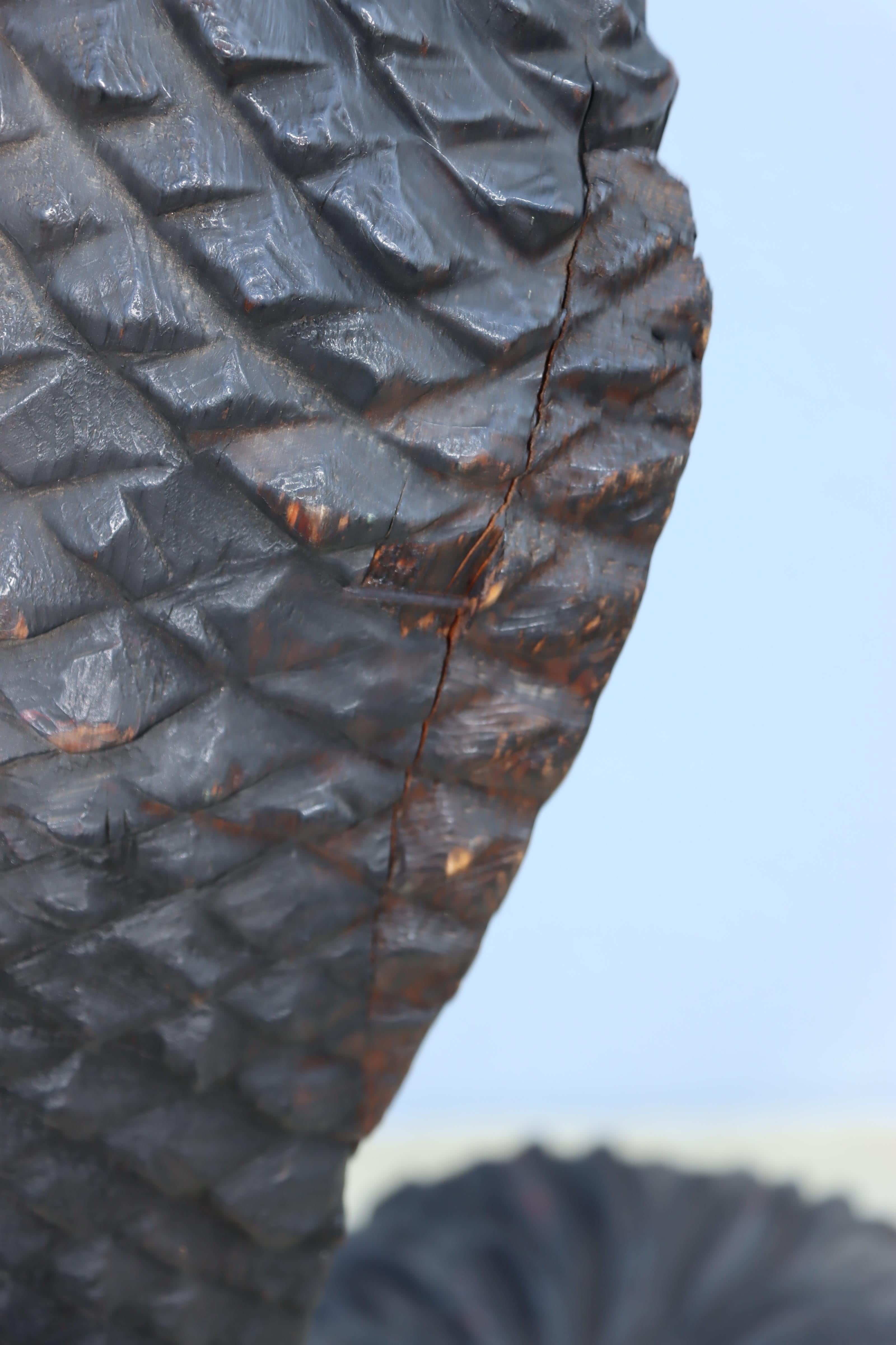 Carved Wood Snake Chair 