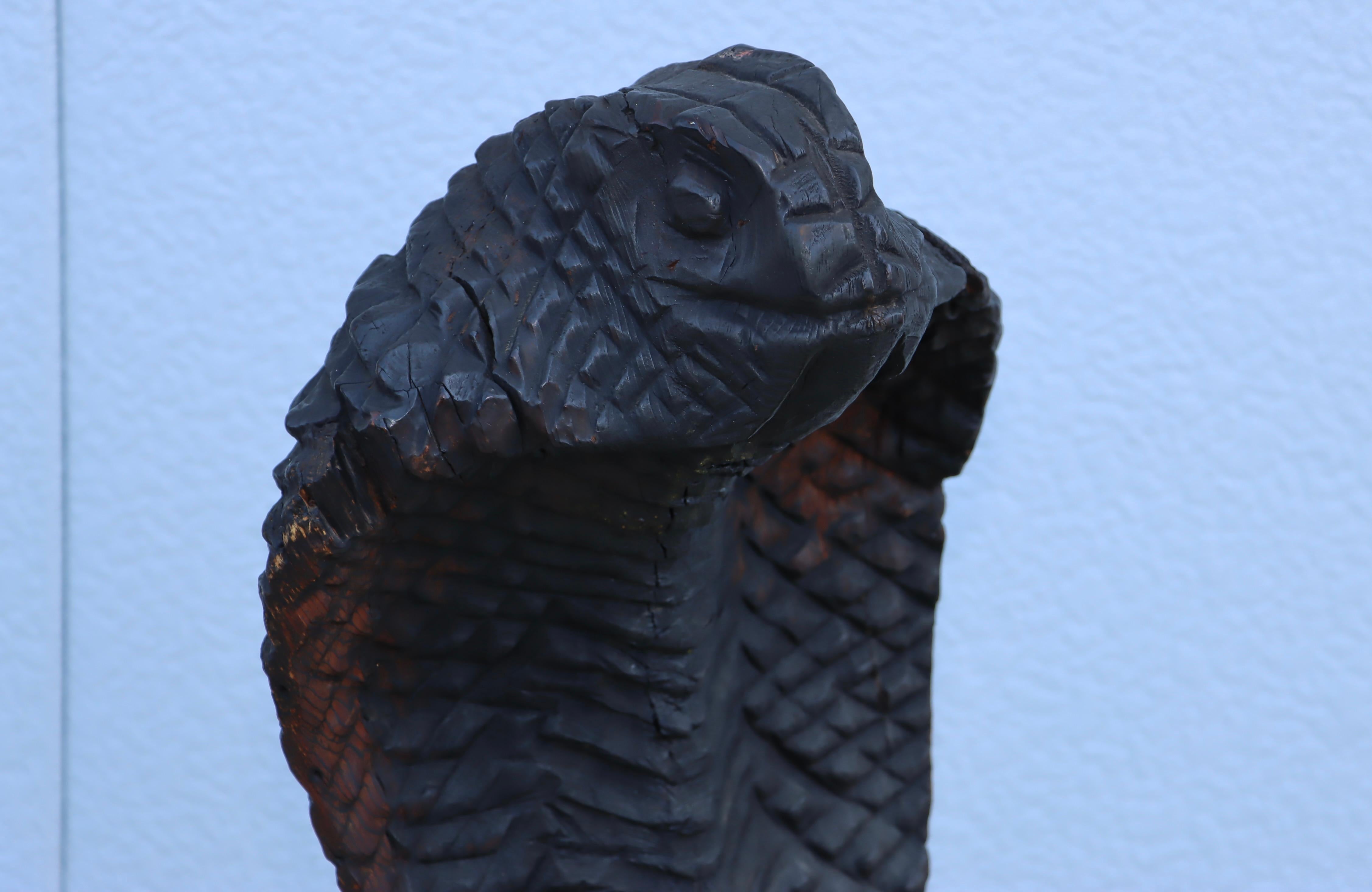 American Carved Wood Snake Chair 
