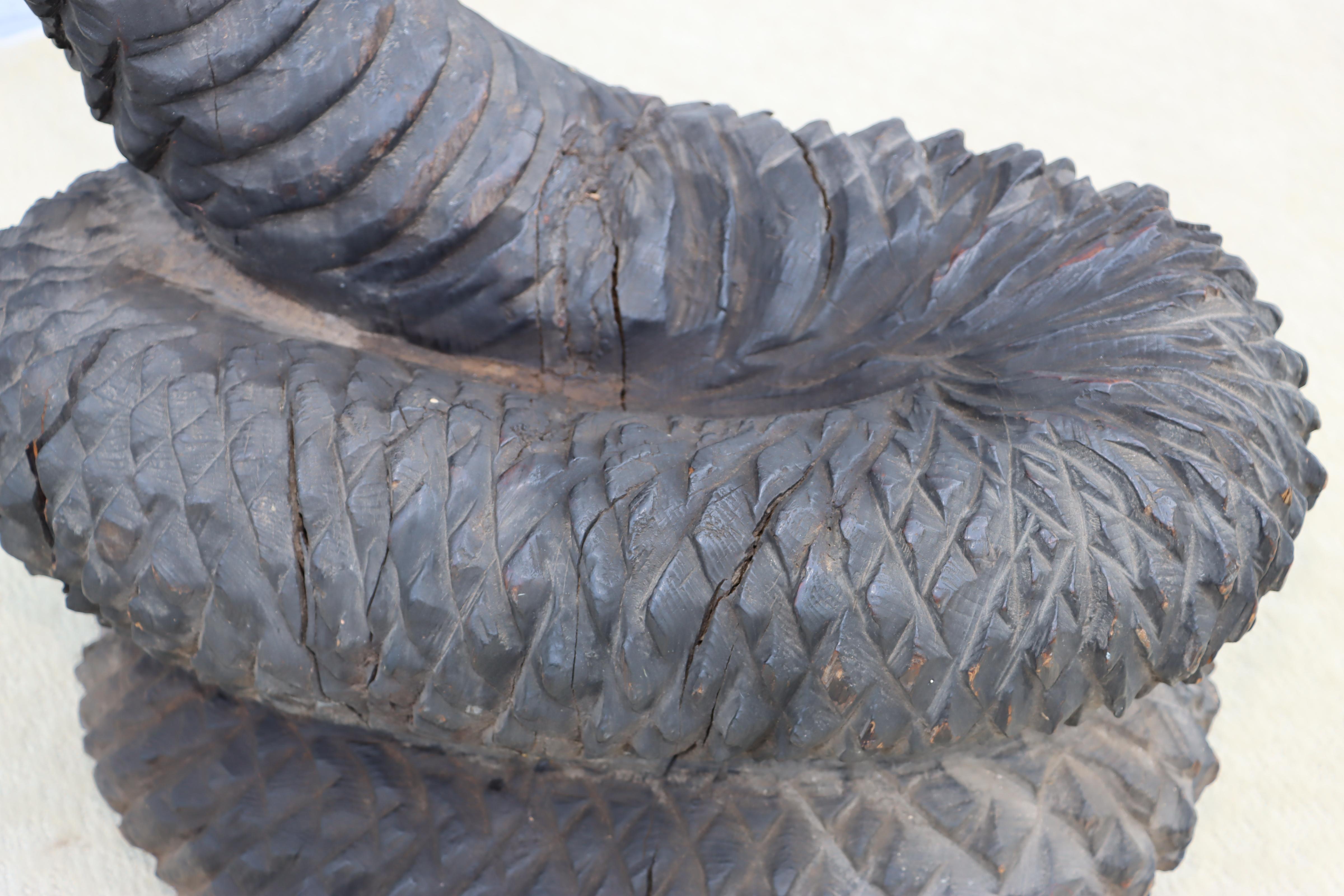 Carved Wood Snake Chair 