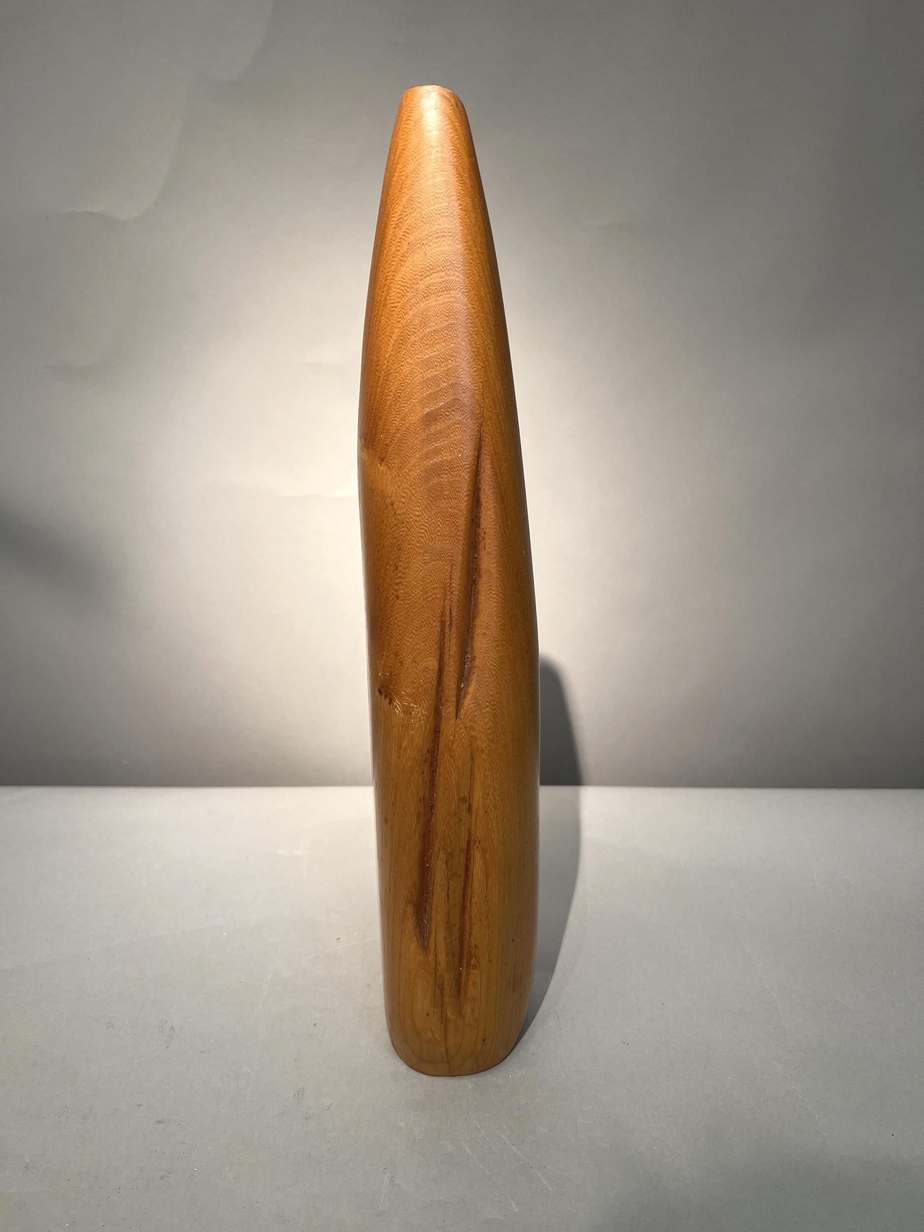 Small soliflore vase in carved wood. Unique piece.
Height: 38 cm (15 inches)
Width: 13 cm (5.12 inches)
Depth: 7 cm (2.8 inches)
