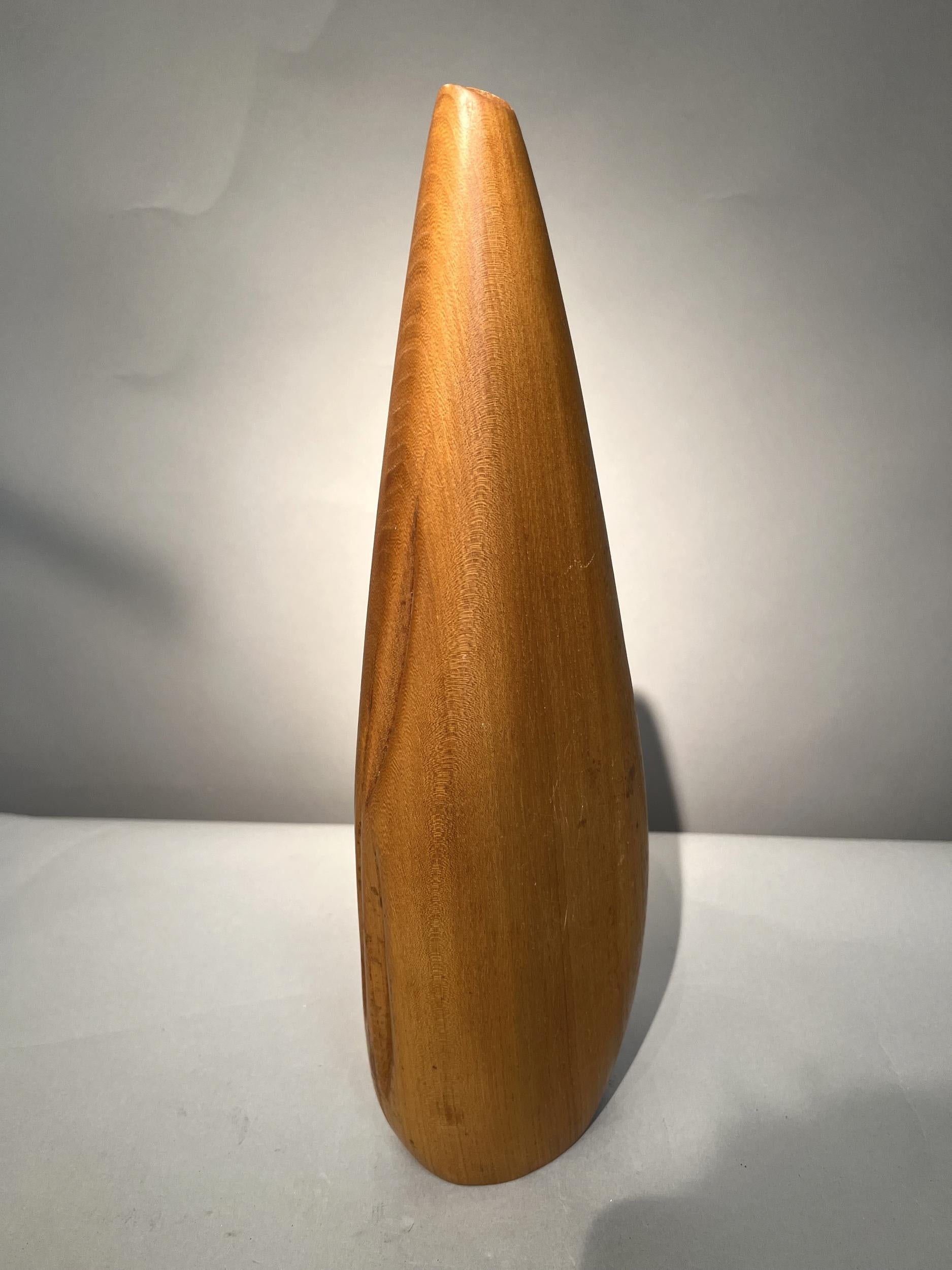 Mid-20th Century Carved wood soliflore vase, France, circa 1960 For Sale
